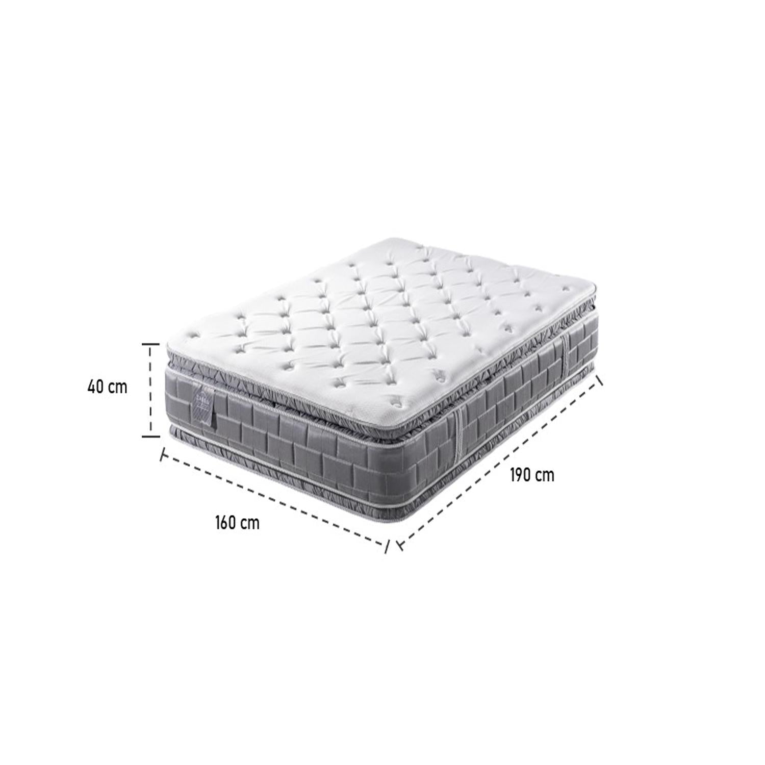 Colchón Queen Aurora Gris Doble Pillow Top (Garantía 15 Años)
