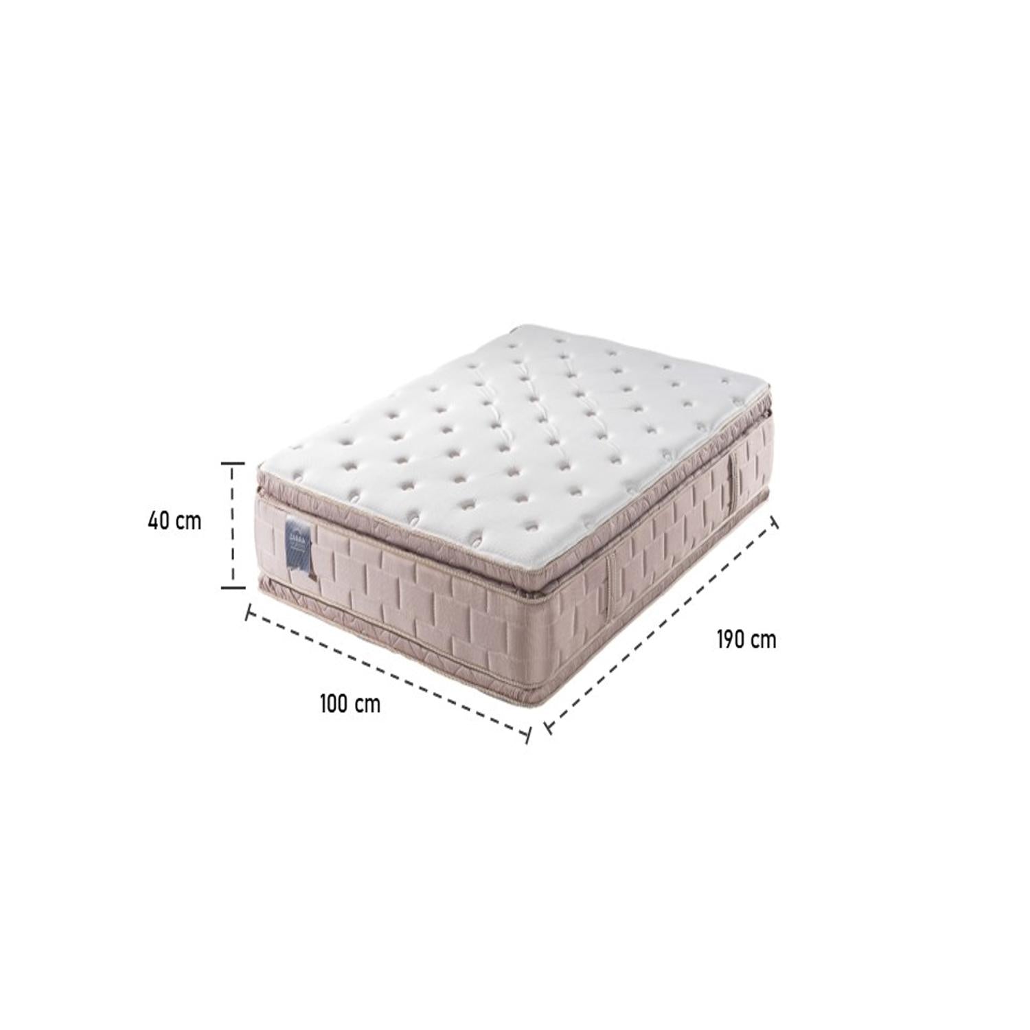 Colchón 1.00 Aurora Beige Doble Pillow Top (Garantía 15 Años)