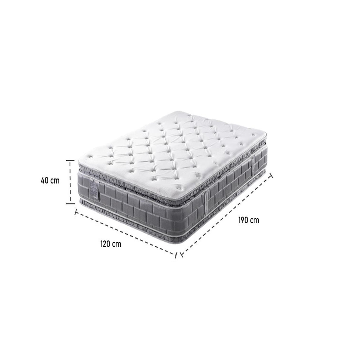 Colchón Semi Doble Aurora Gris Doble Pillow Top (Garantía 15 Años)