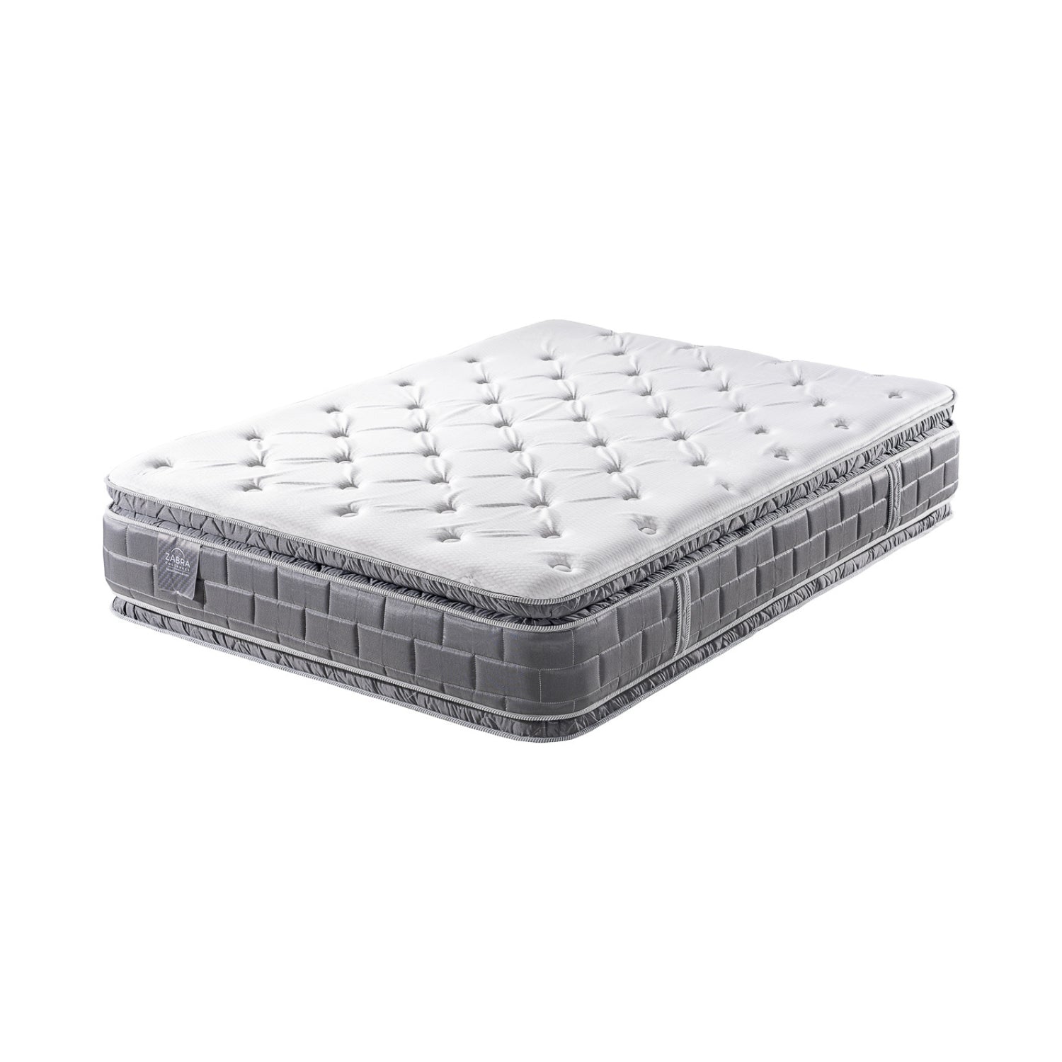 Colchón Queen Aurora Gris Doble Pillow Top (Garantía 15 Años)