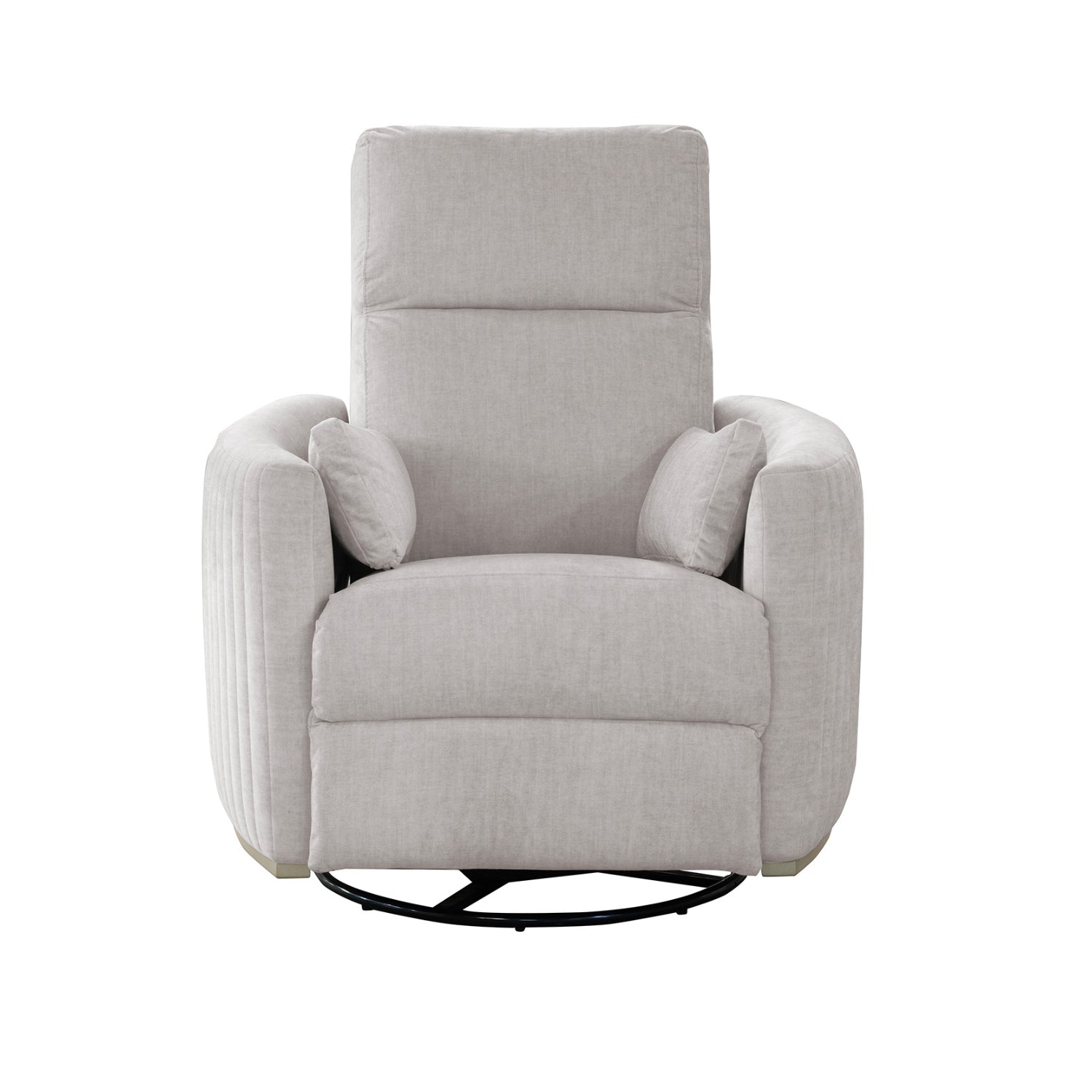 Sillón Reclinable Minoti Velvet Atlas Marmol Mecedora Giratoria, Champaña