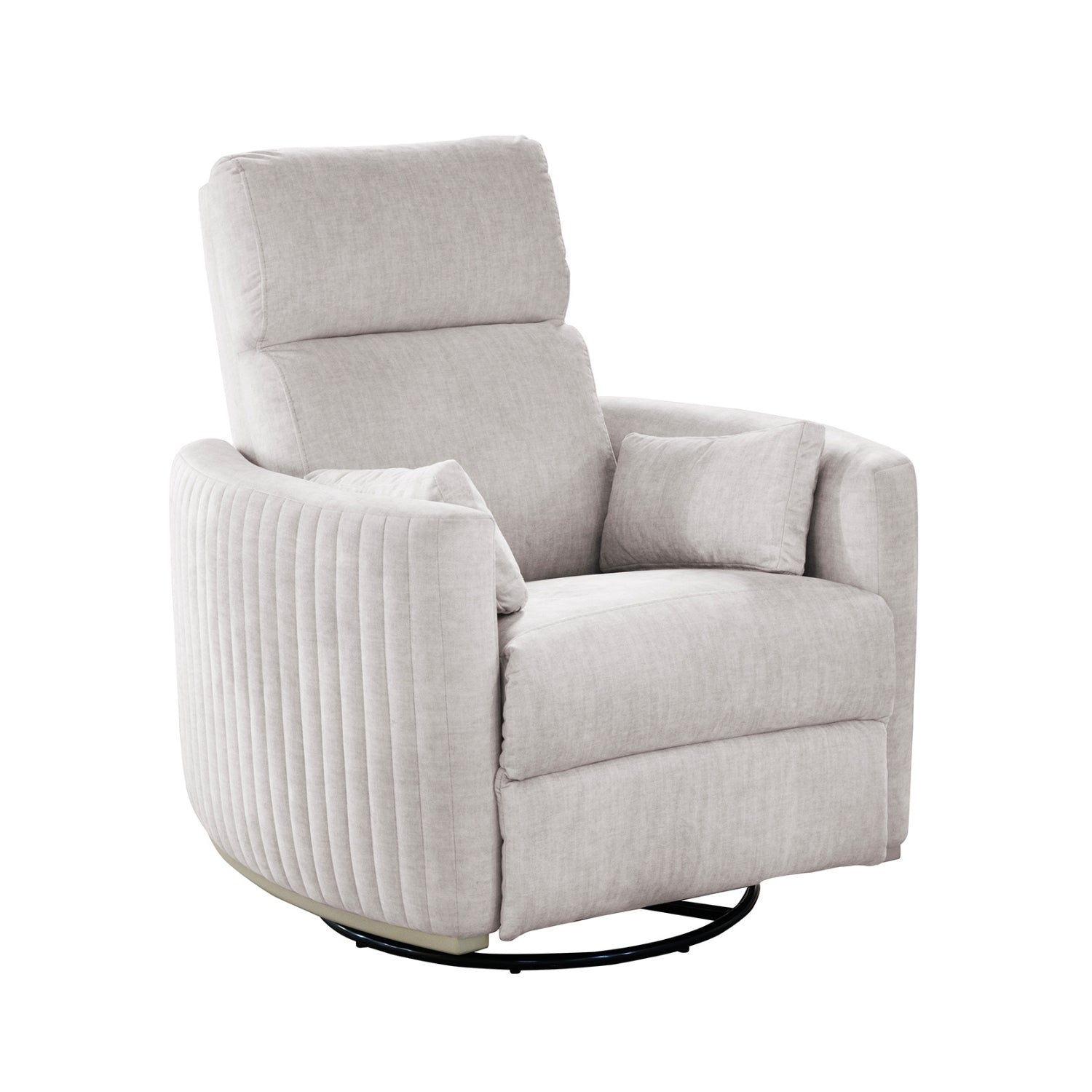 Sillón Reclinable Minoti Velvet Atlas Marmol Mecedora Giratoria, Champaña