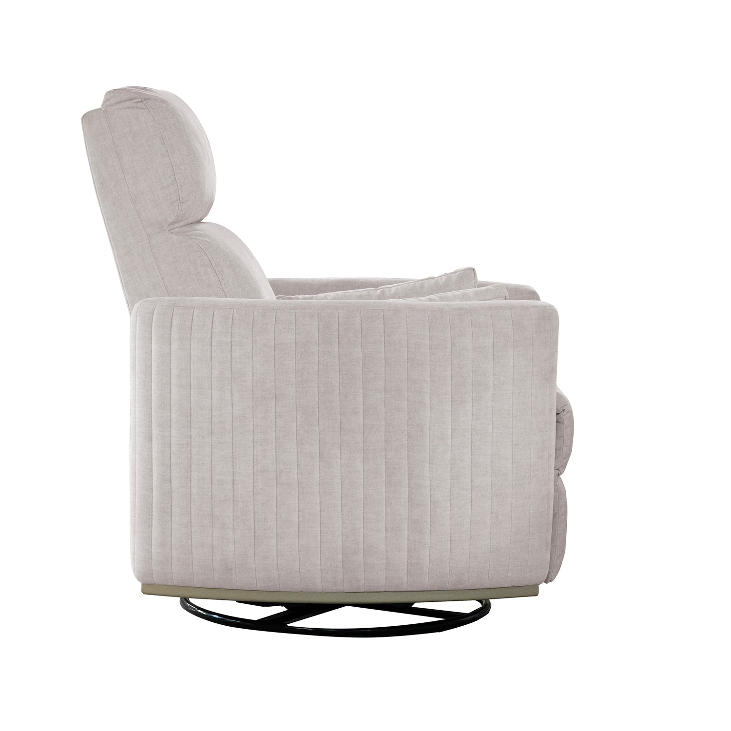 Sillón Reclinable Minoti Velvet Atlas Marmol Mecedora Giratoria, Champaña