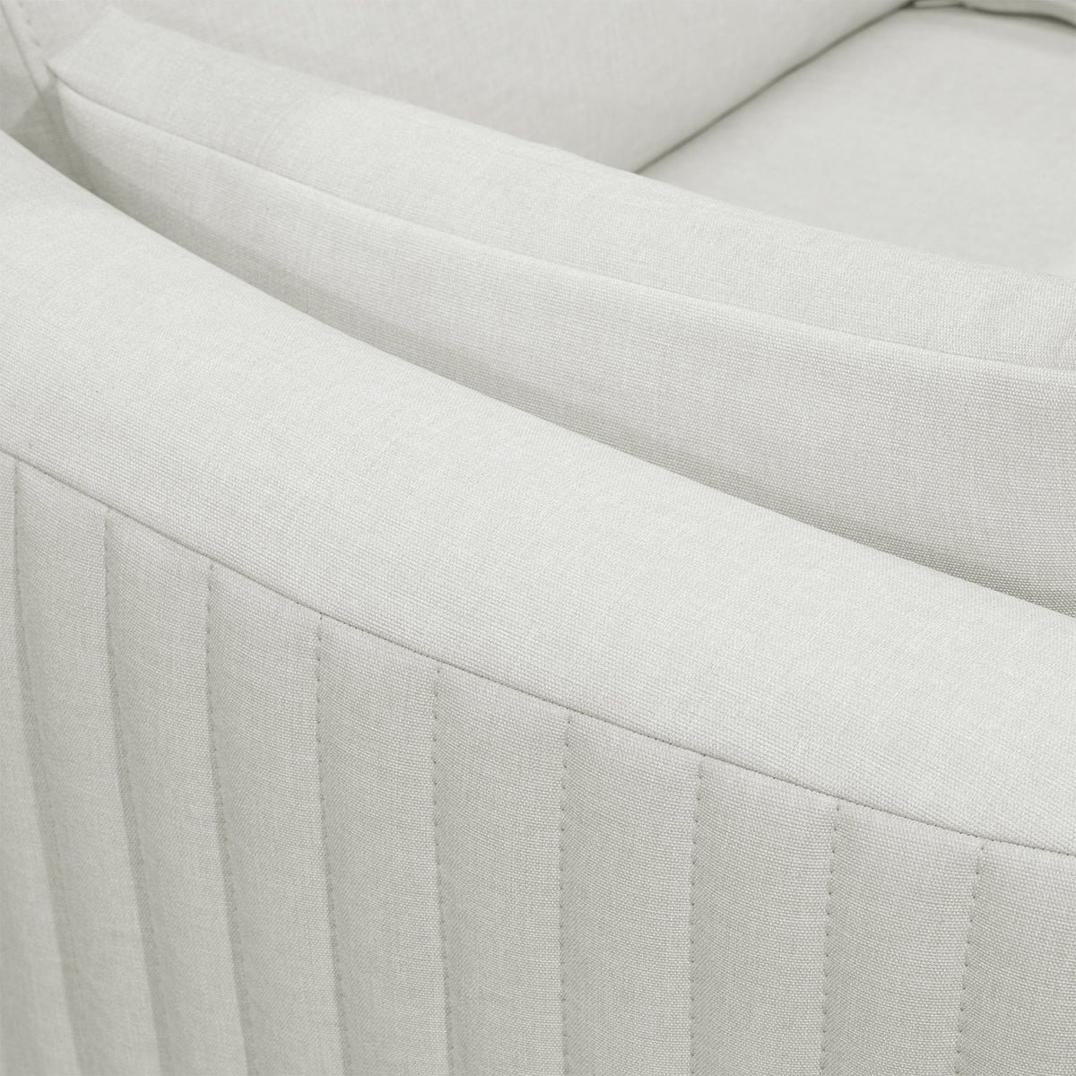 Sillón Reclinable Minoti Eurolino Blanco Puro Mecedora Giratoria, Champaña