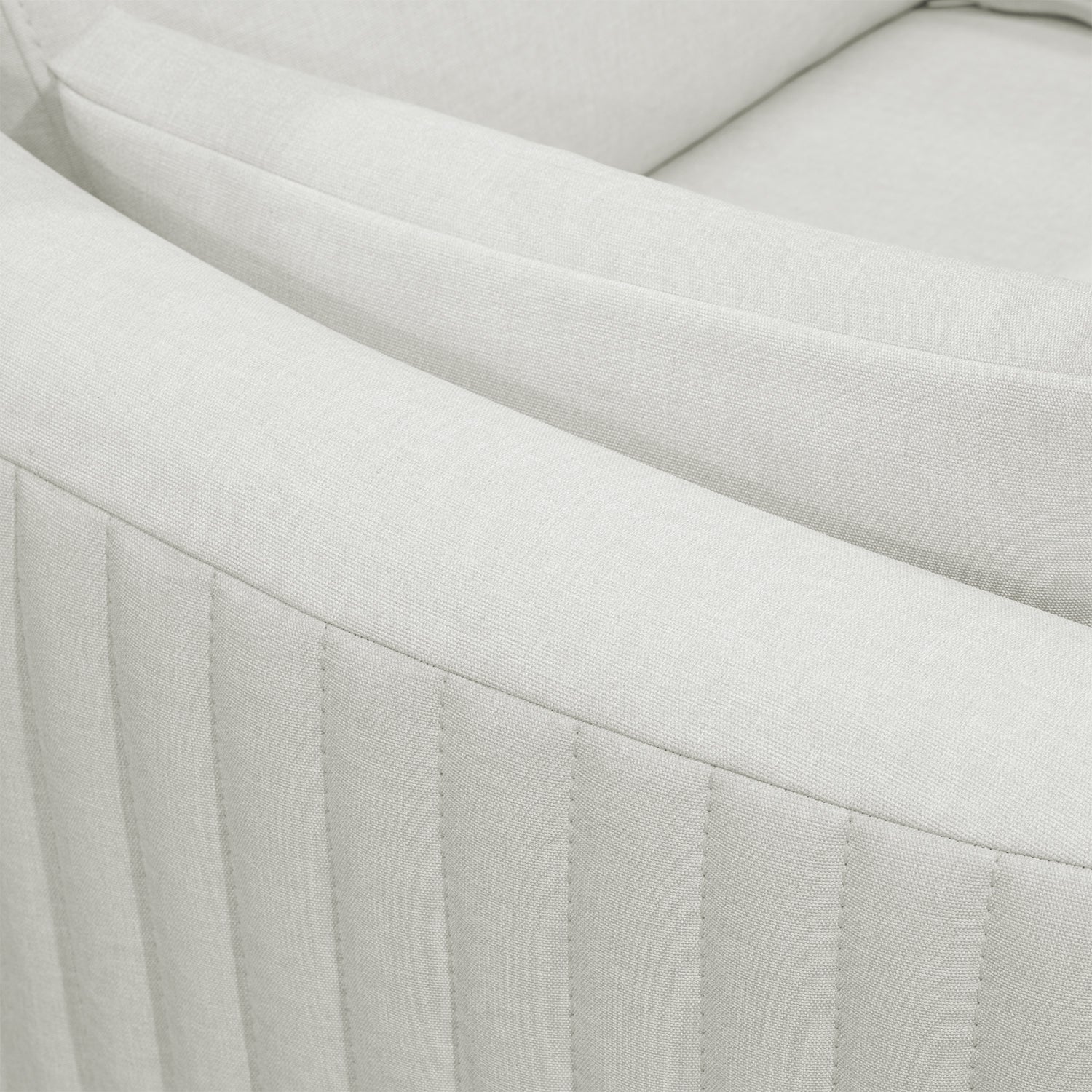 Sillón Reclinable Minoti Eurolino Blanco Puro Mecedora Giratoria, Champaña