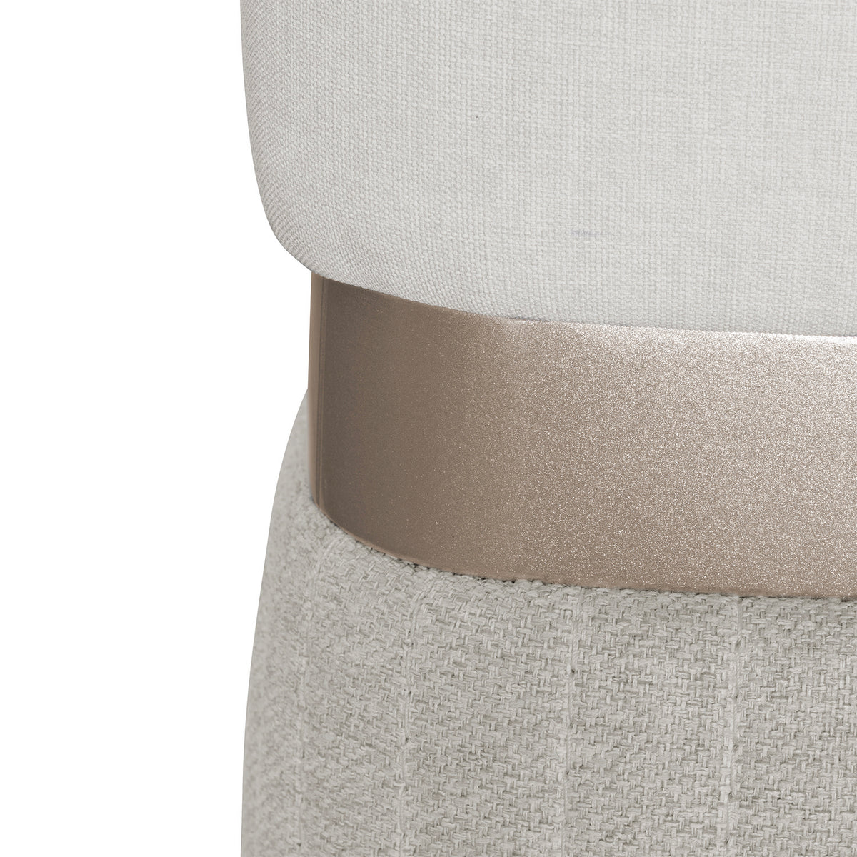 Sillón Reclinable Dior Eurolino Blanco Puro Mecedora Giratoria, Champaña