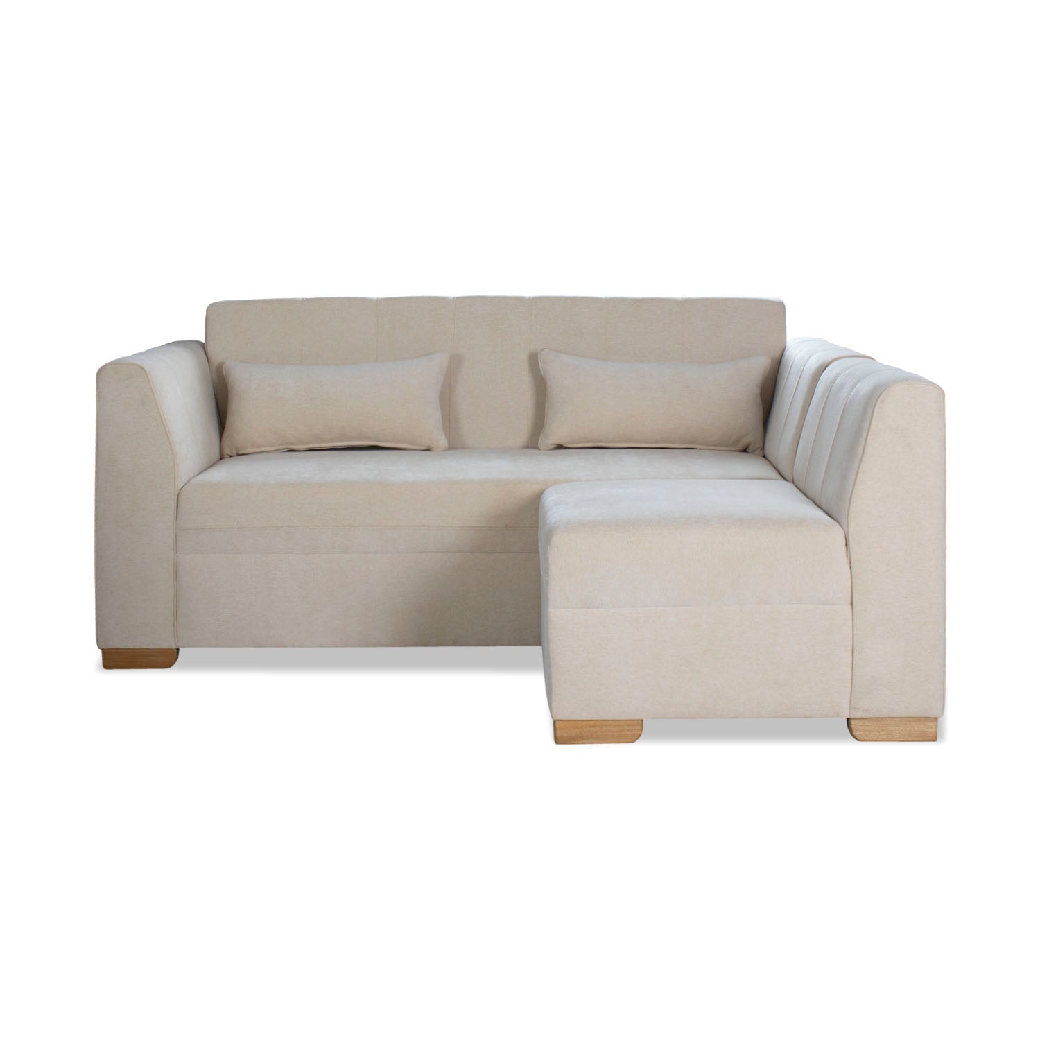 Juego De Sala Dalton Chenille Almendra, Natural