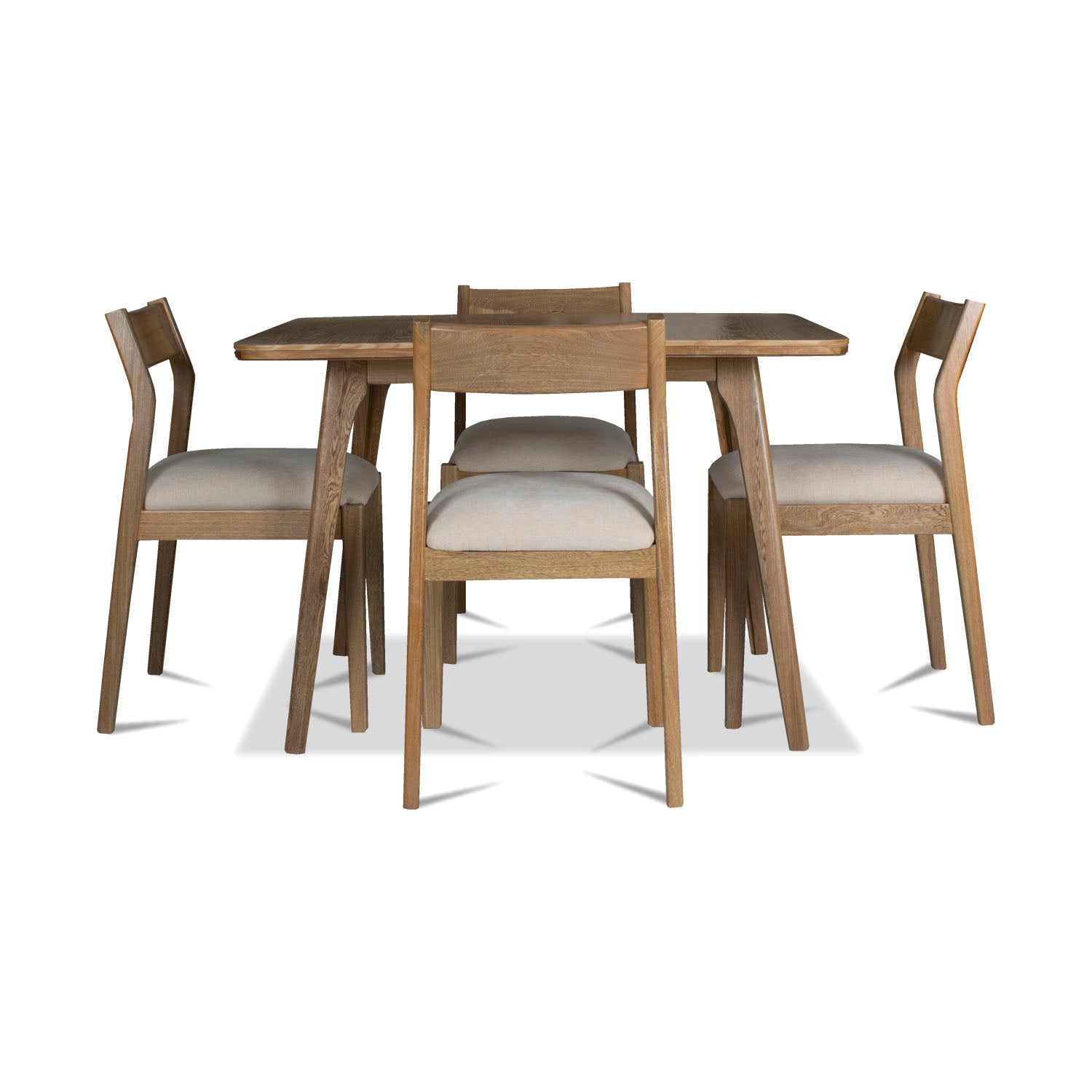 Comedor 4 Puestos Dalton Chenille Almedra, Natural