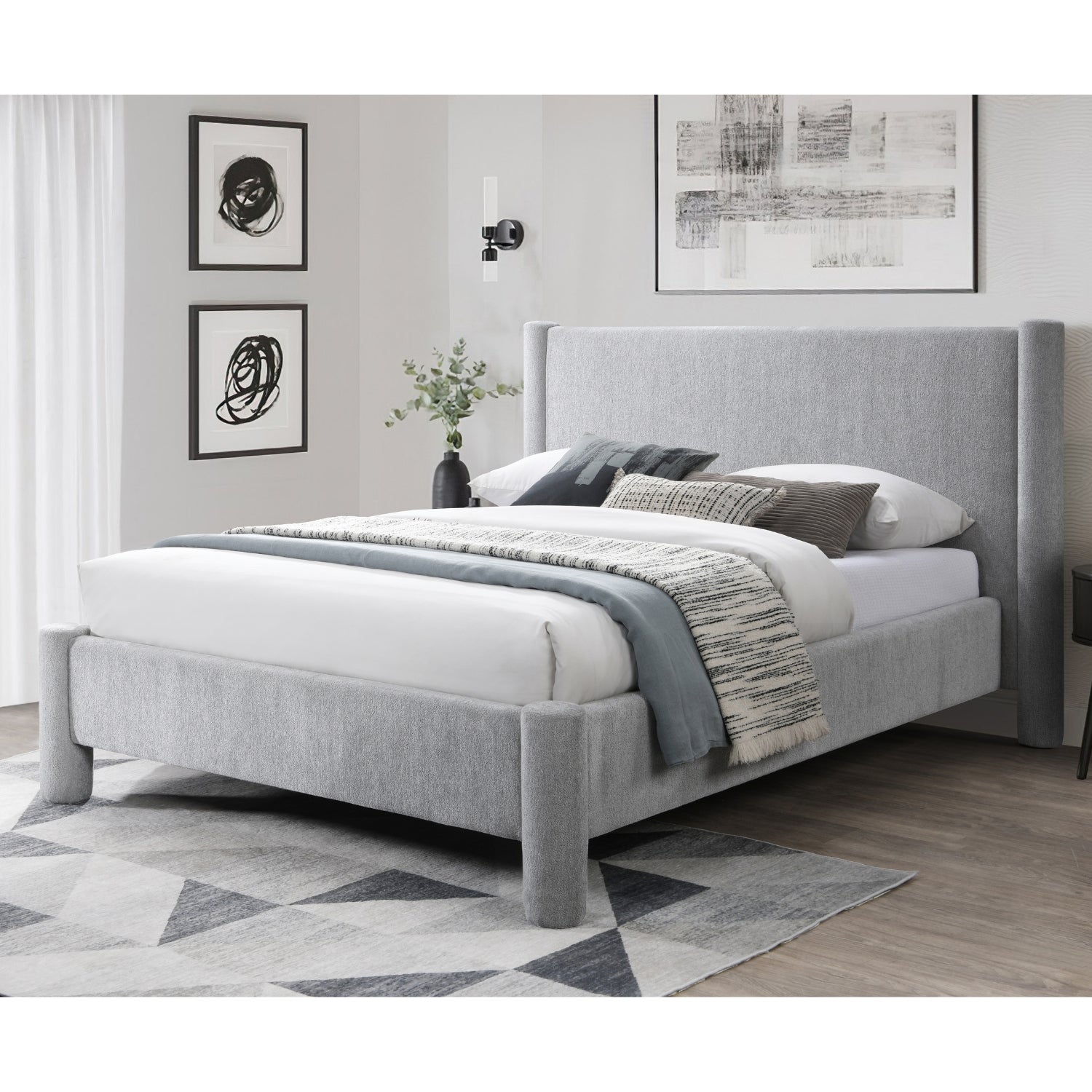 Cama Doble Colin Gris