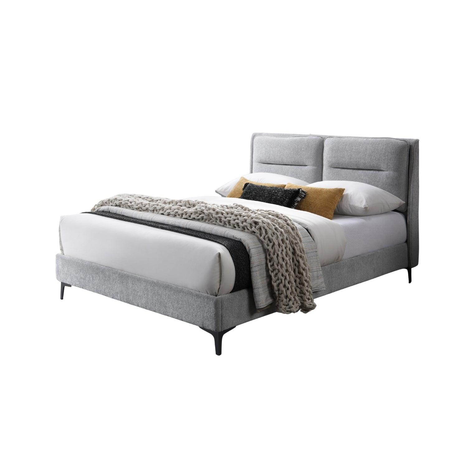 Cama Doble Barton Gris