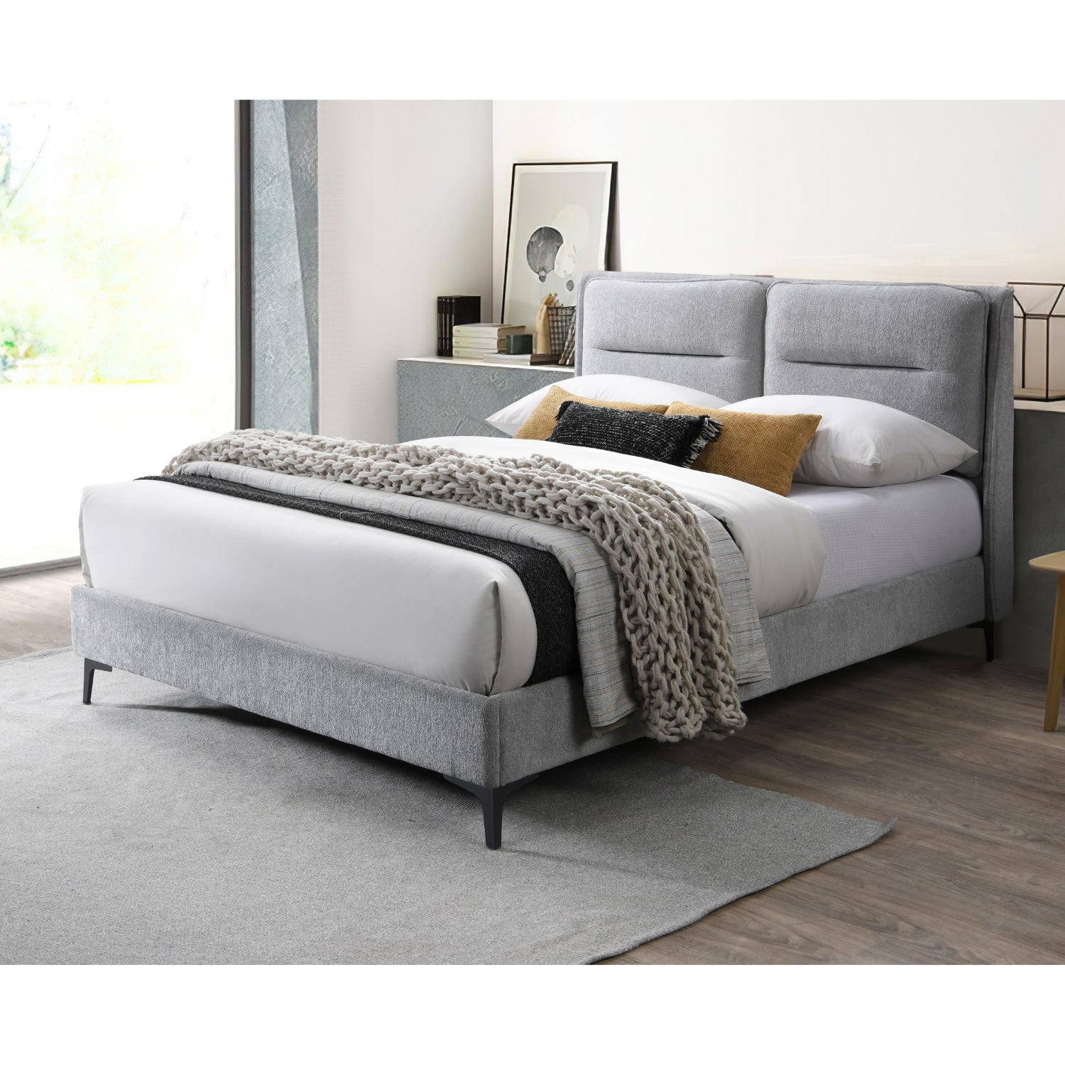 Cama Doble Barton Gris