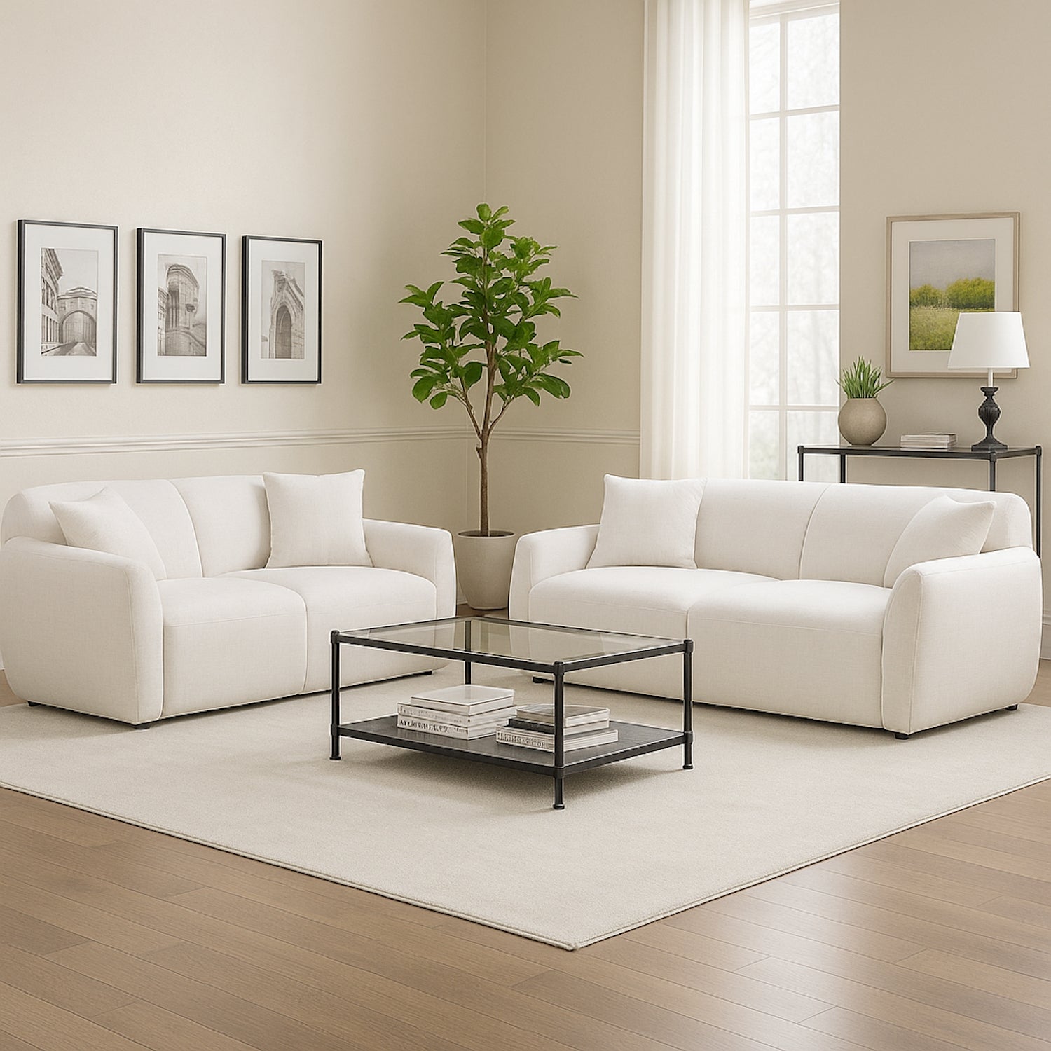 Sofa 2 Puestos Aurora Chenille Taupe