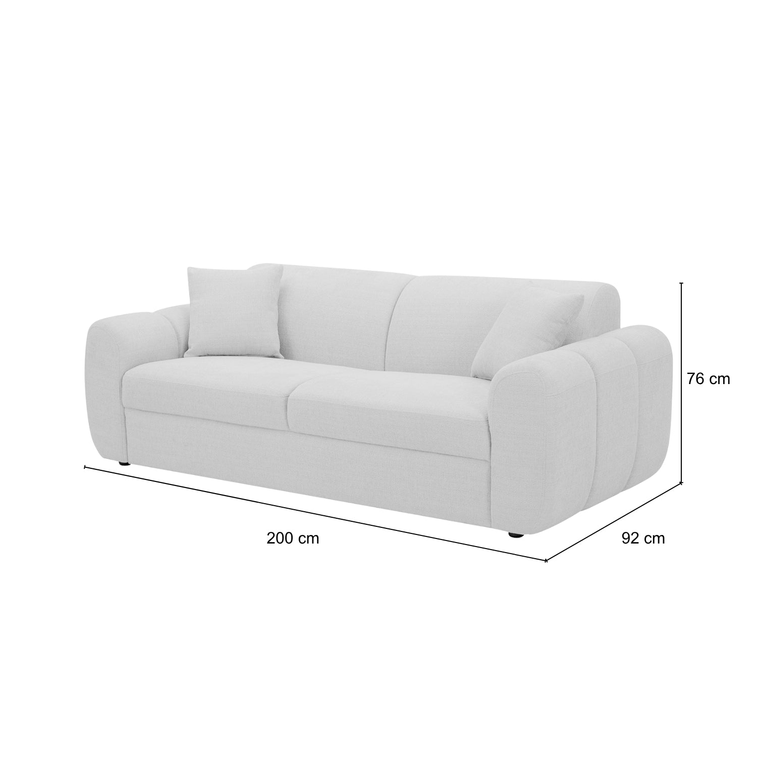 Sofa 3 Puestos Marsella Chenille Beige