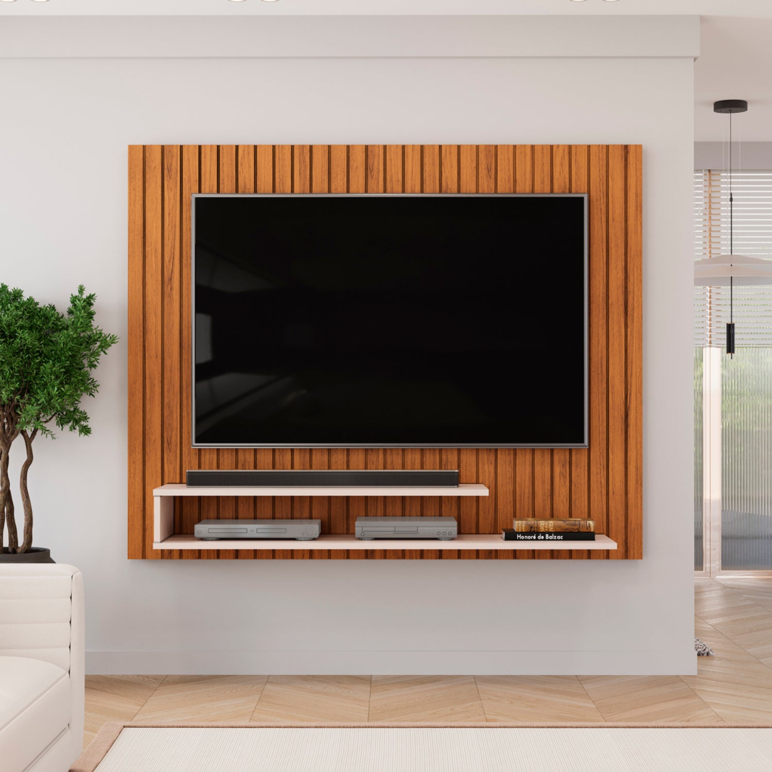Panel Tv Bart 134X108X28 Natural, Off White
