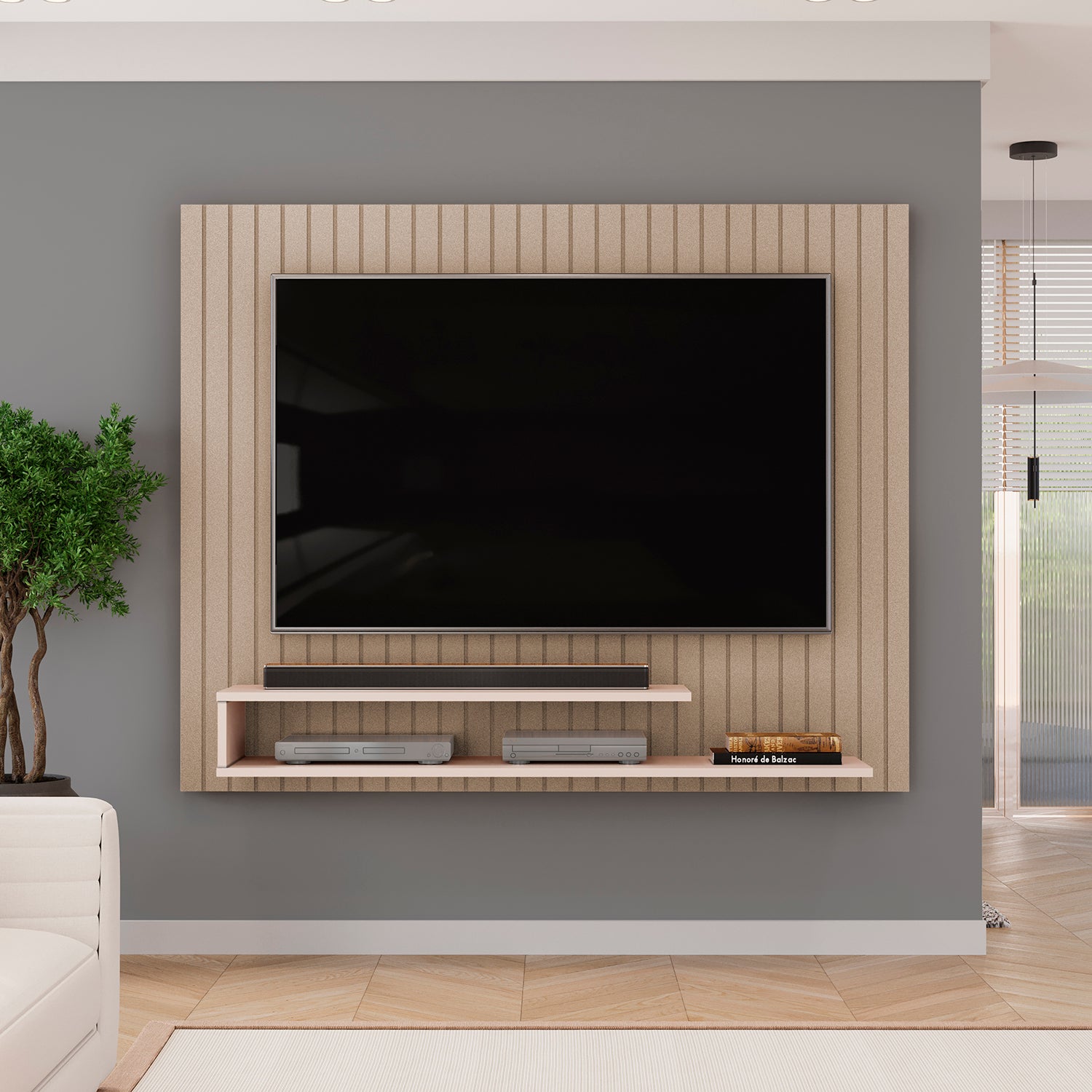Panel deTv Bart Off White, Champan 134X108X28