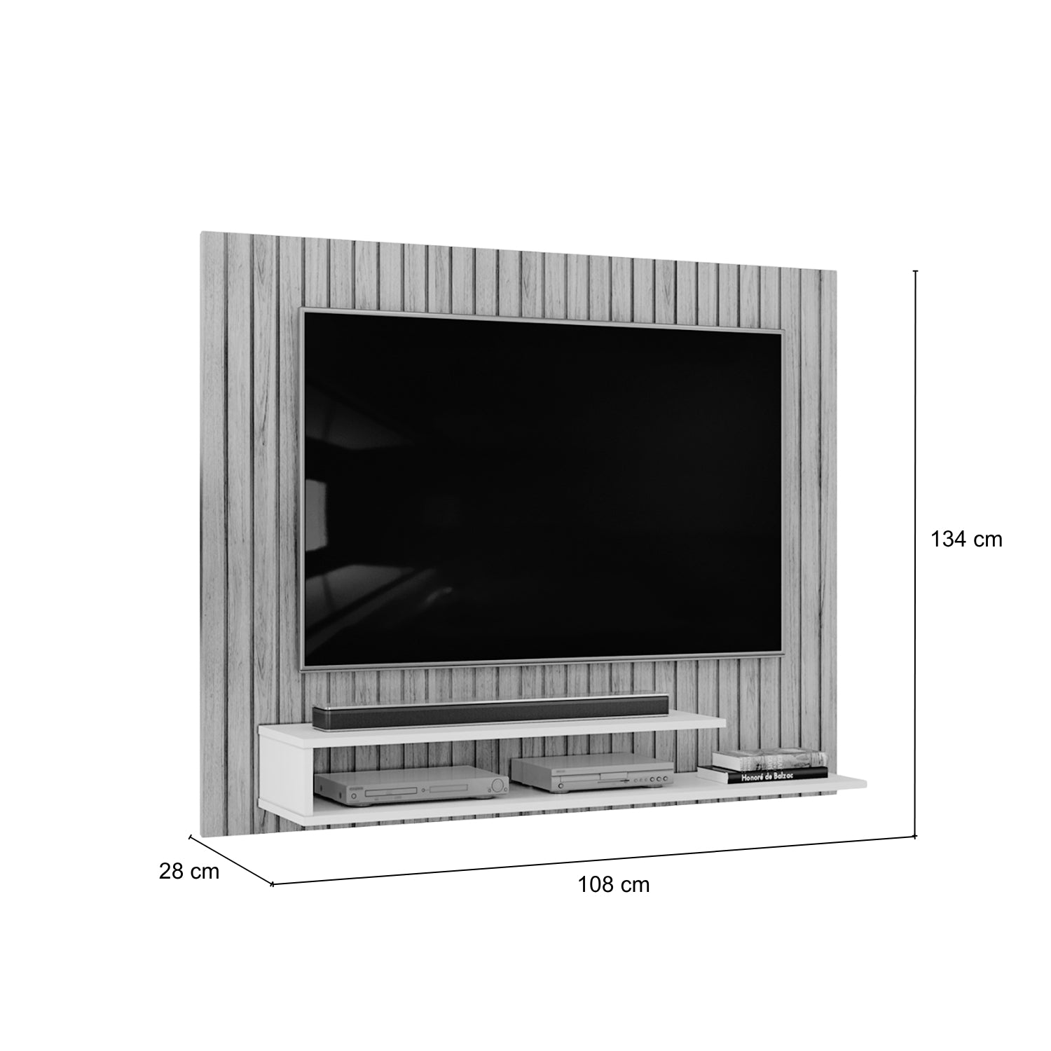 Panel Tv Bart 134X108X28 Natural, Off White