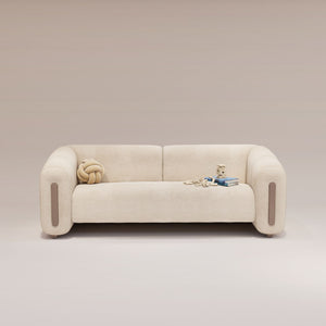 Sofá 2 Puestos Sienna Velvet Provenza Vainilla,Capuchino