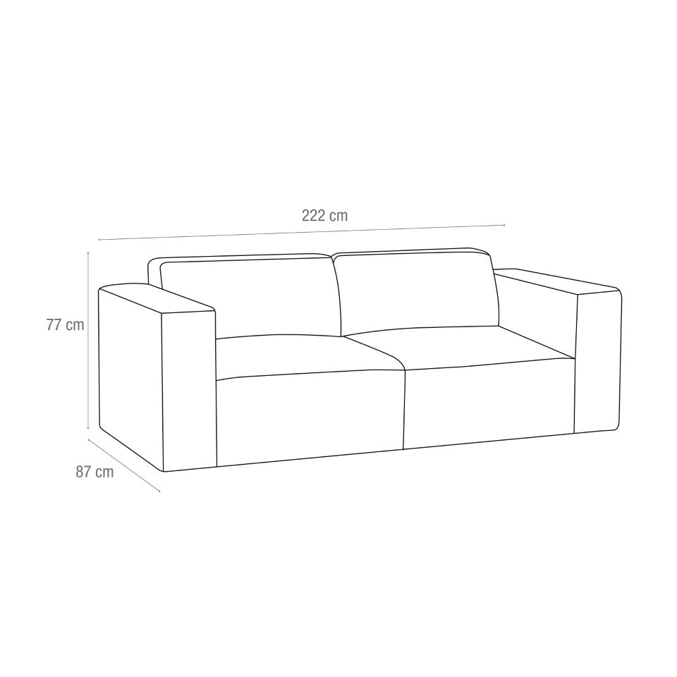 Sofá Cama Cox Chenille Impetu Beige, Natural