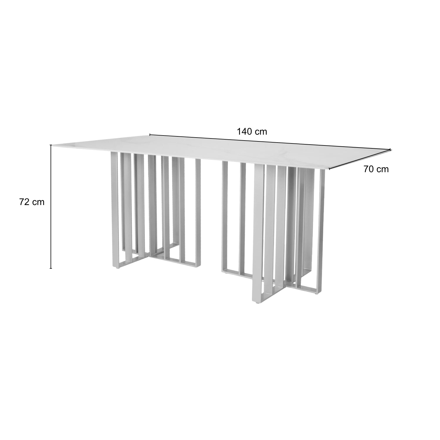 Base Comedor 6 Puestos Bochelli Champaña Base Para Vidrio