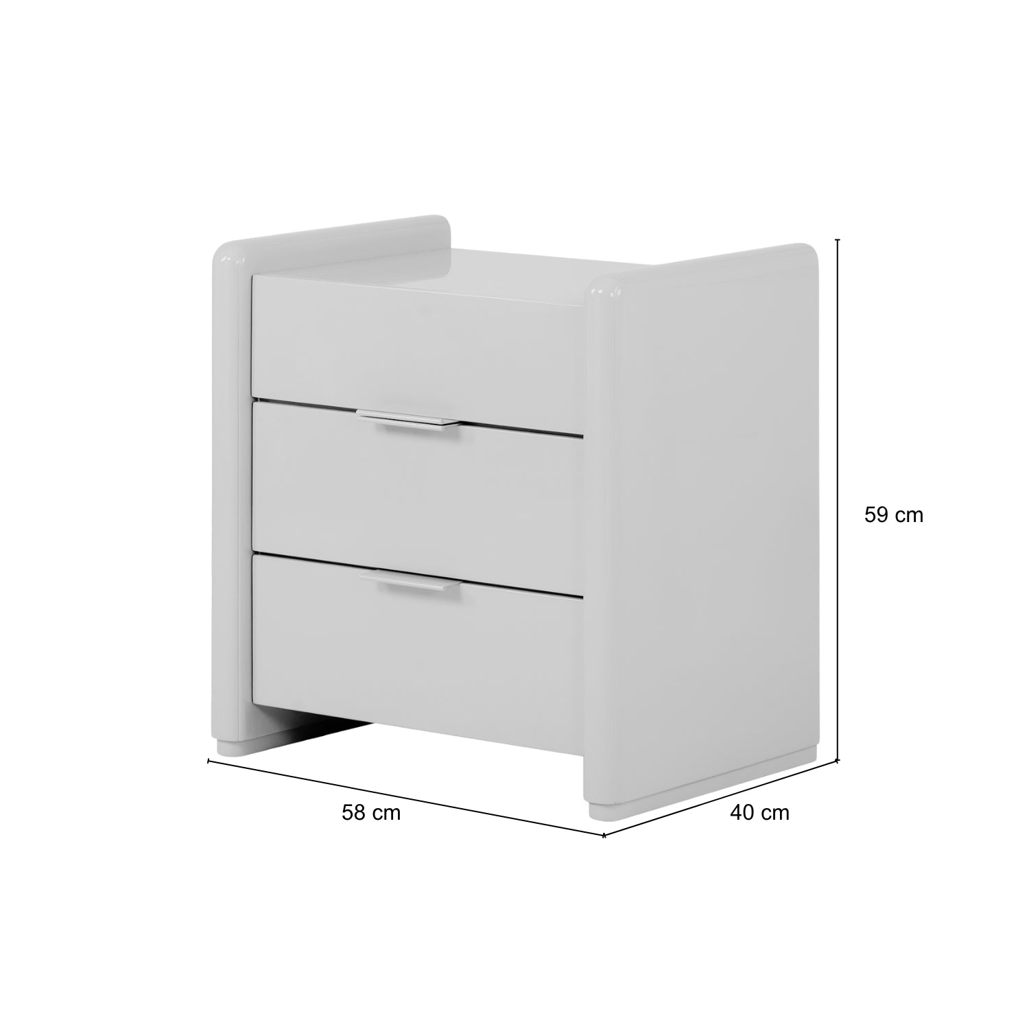 Mesa de Noche Oklam 3 Gavetas, Capuchino