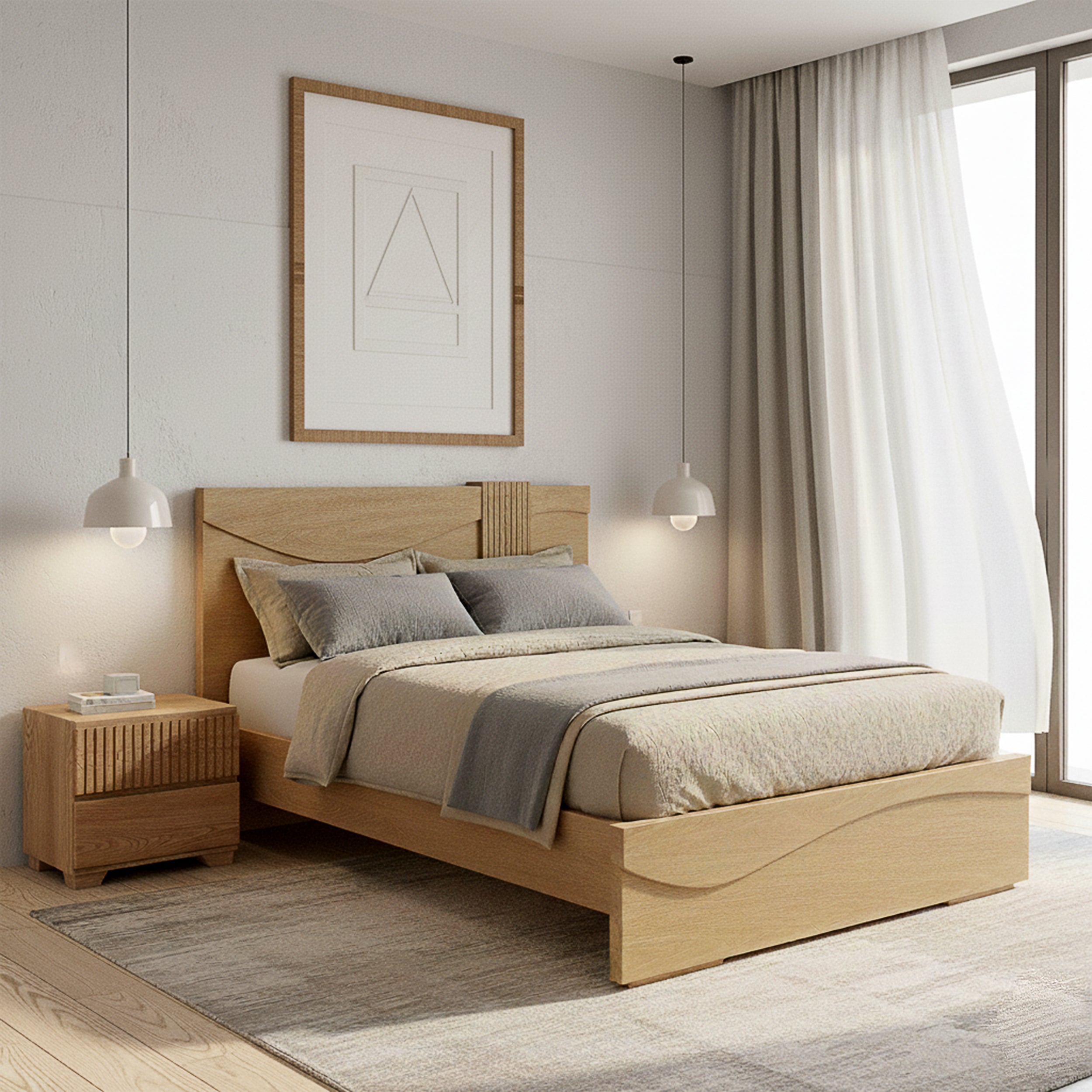 Cama Doble Kenneth Natural