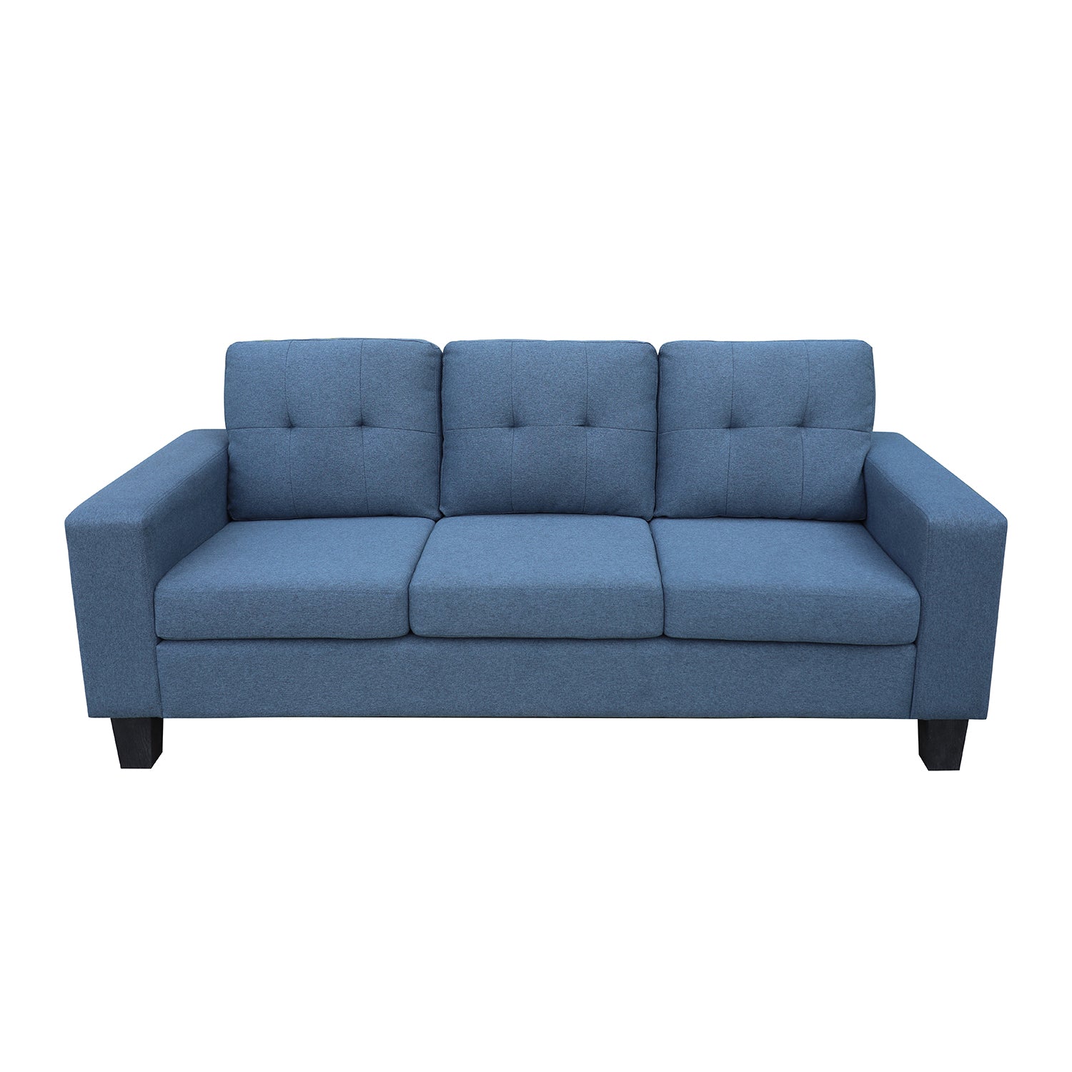 Sofá 3 Puestos Diamante Lino Azul