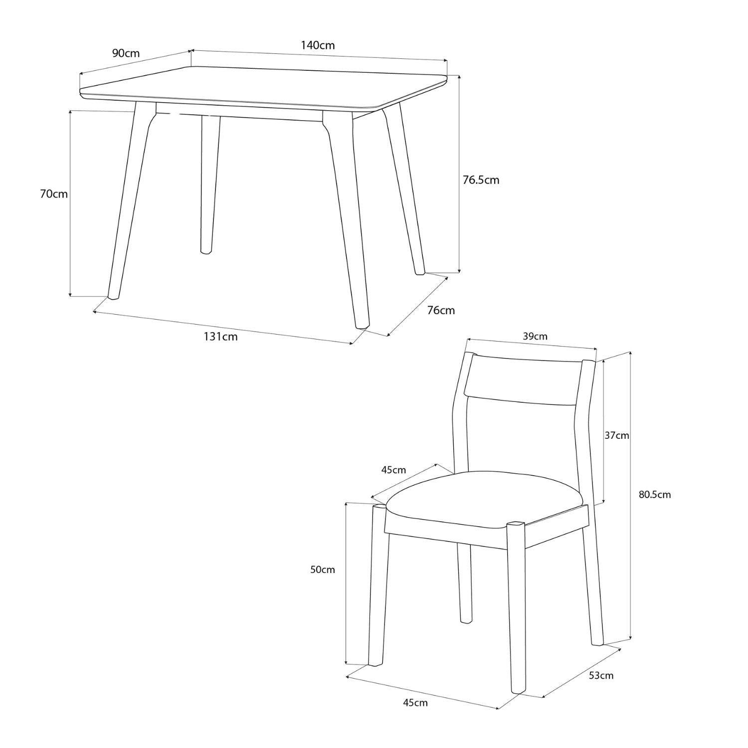 Comedor 6 Puestos Dalton Impetu Beige, Negro, Cubierta Marmolizada