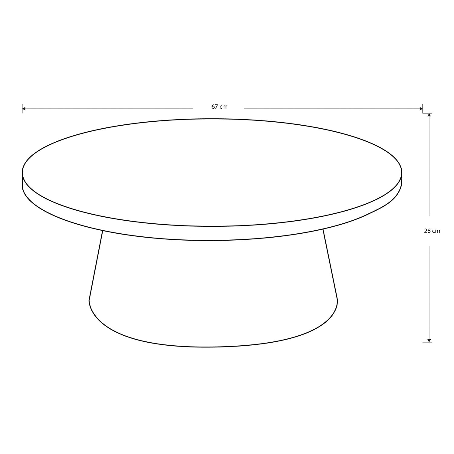 Mesa De Centro Ankara Natural Altura 28 cm