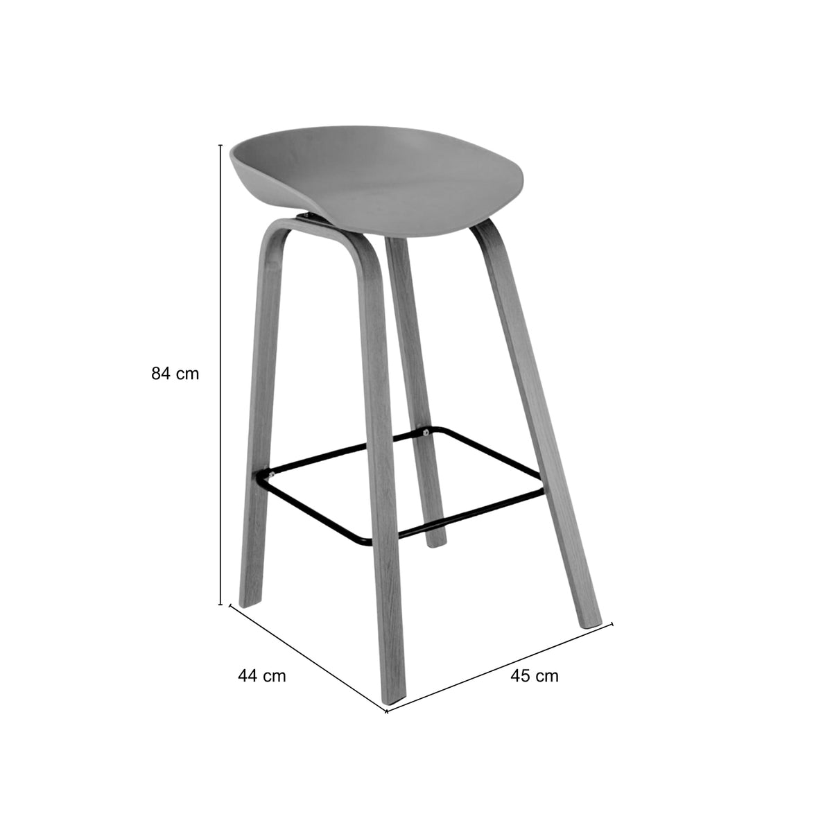 Silla Bar 45X44X84 Tom Negro F243
