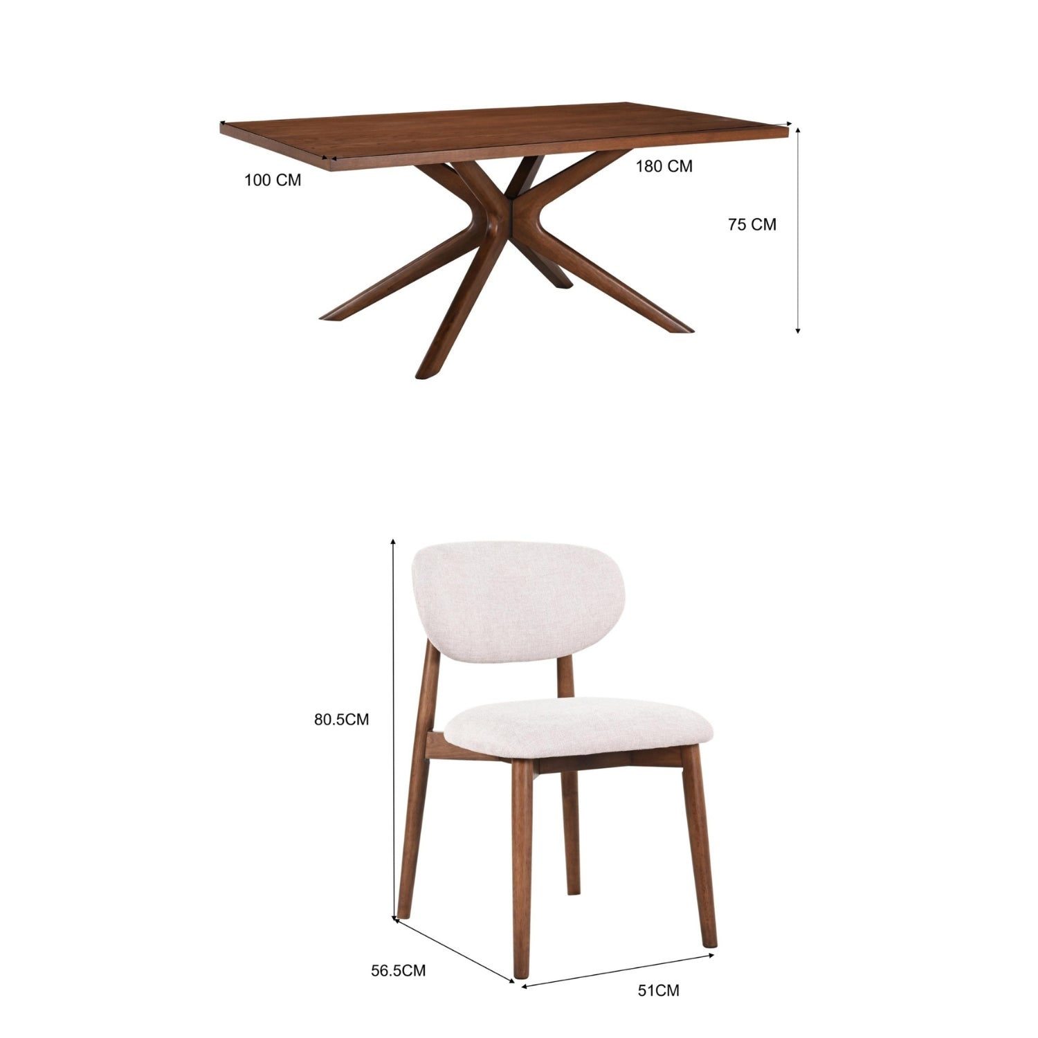 Comedor 6 Puestos Damasco Natural, Crudo