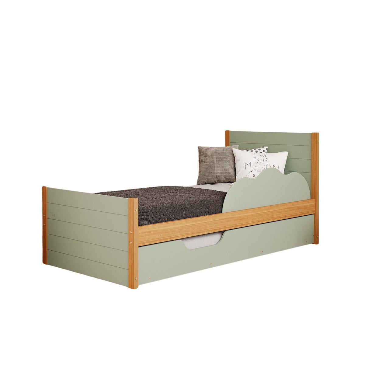 Cama Nido 1.00 Gerry Verde Menta, Natural