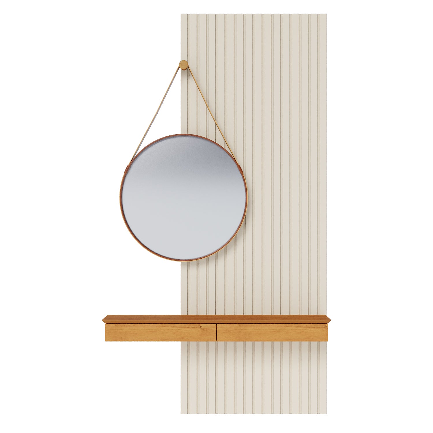 Consola Espejo Alicia Off White, Natural 137X219