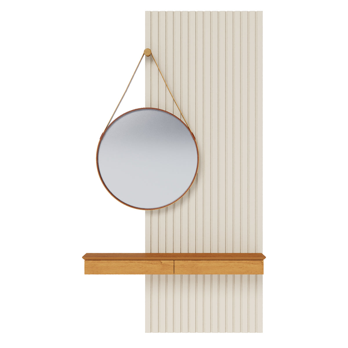 Consola Espejo Alicia Off White, Natural 137X219