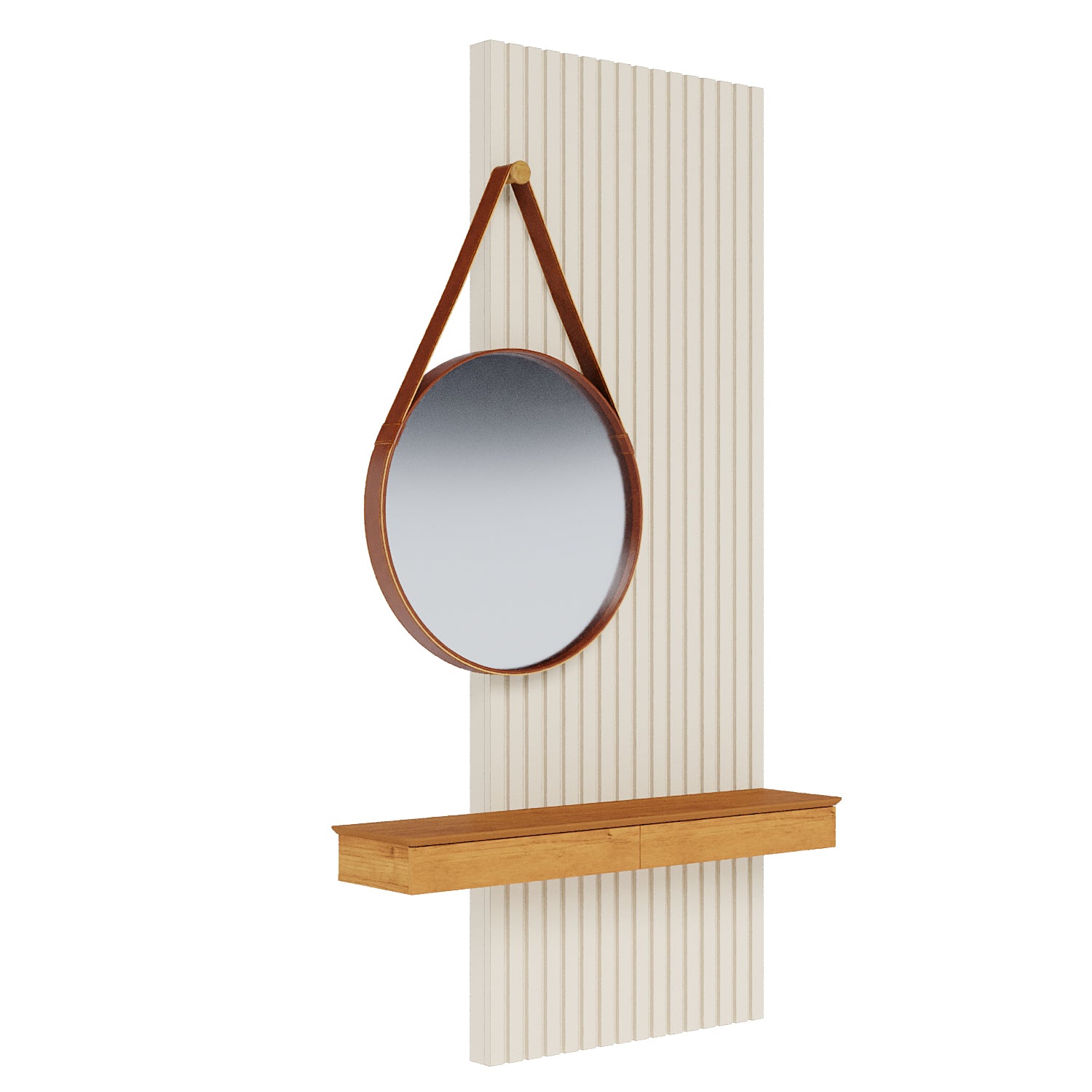 Consola Espejo Alicia Off White, Natural 137X219