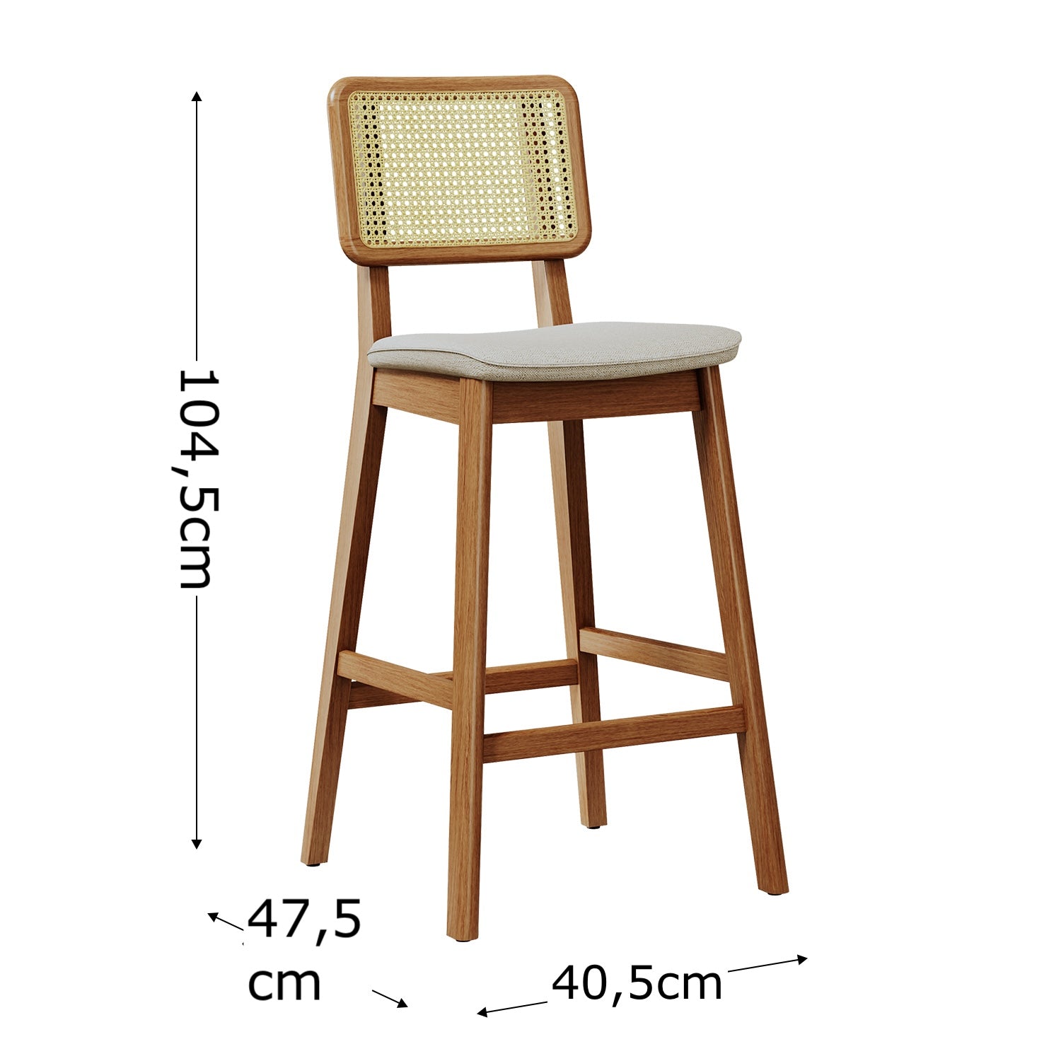 Silla Para Barra Aria Malla Lino Beige 40X104X47