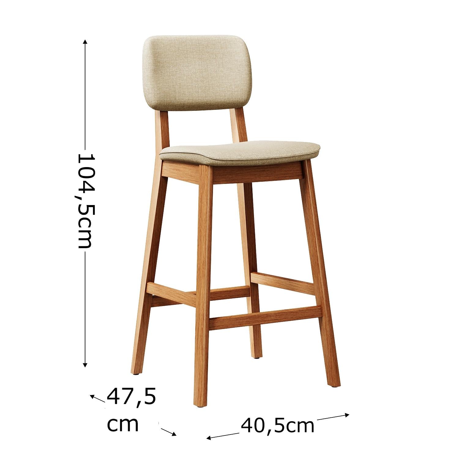 Silla Para Barra Anna Lino Beige 40X104X47