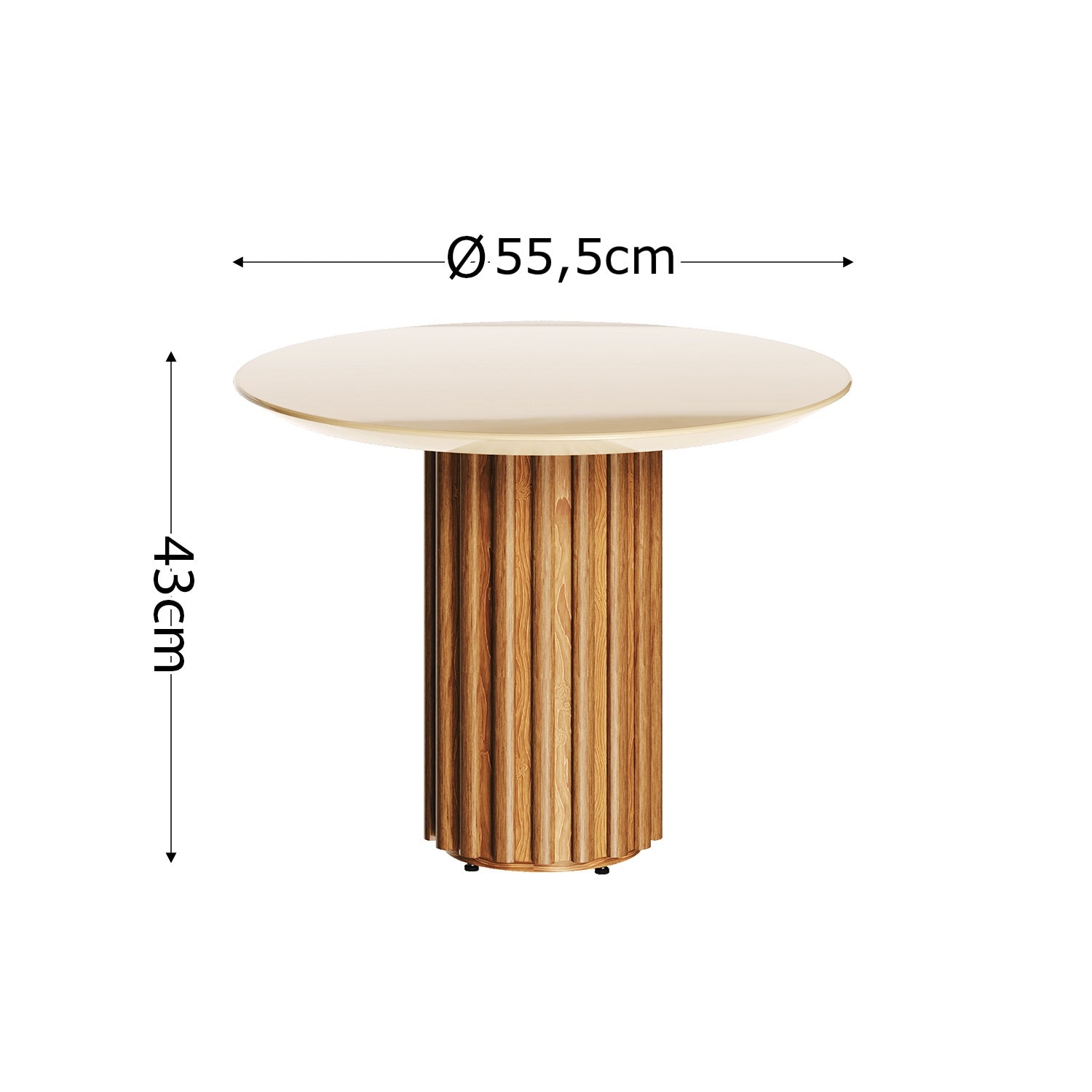 Mesa Auxiliar  Vera Natural, Off White 55X43X55