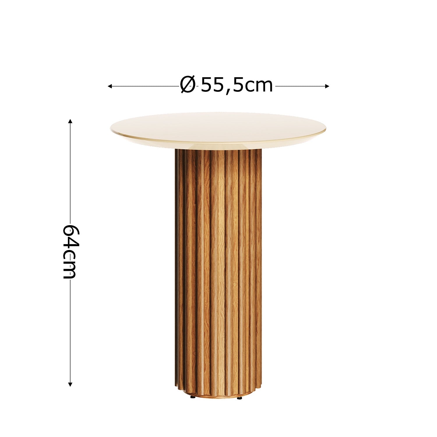 Mesa Auxiliar Vera Natural, Off White  55X64X55