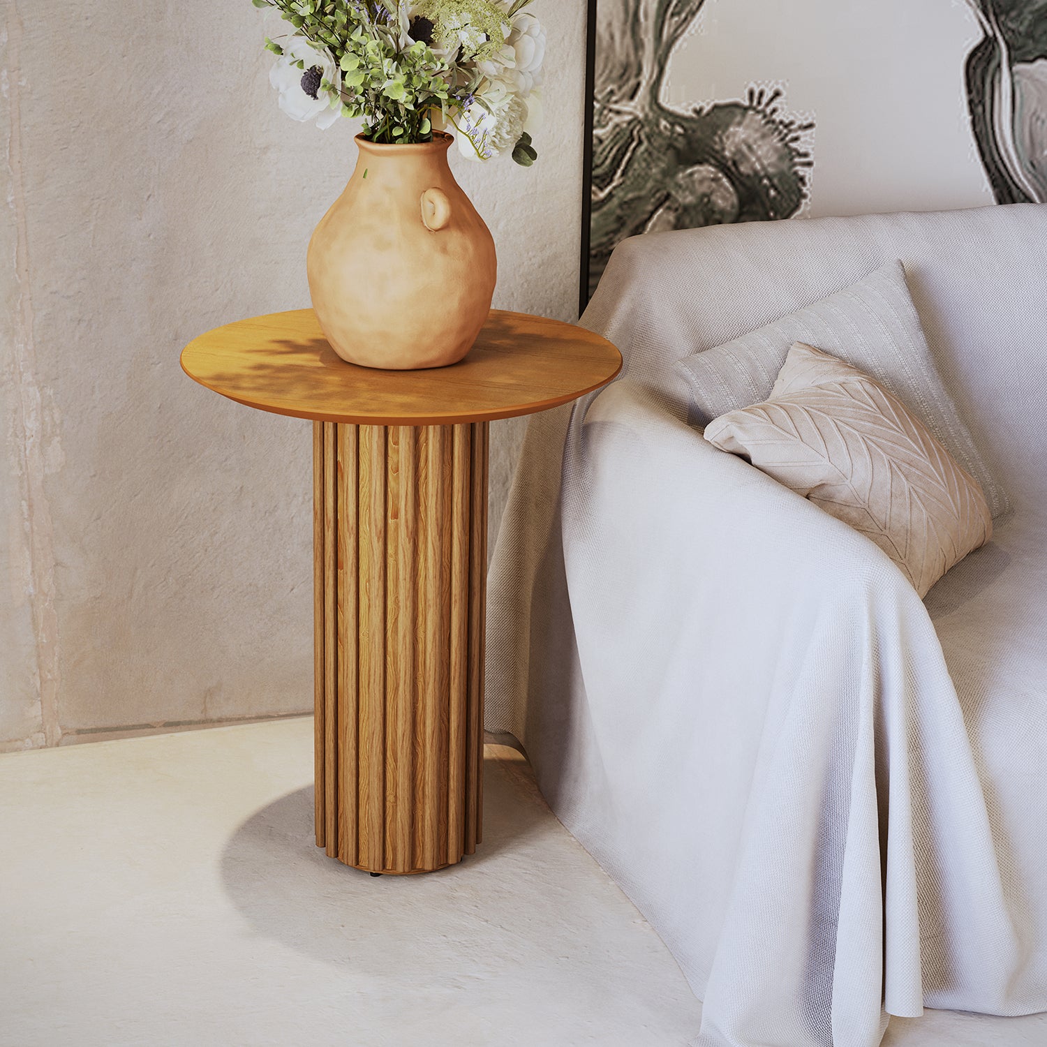 Mesa Auxiliar Vera Natural  55X64X55