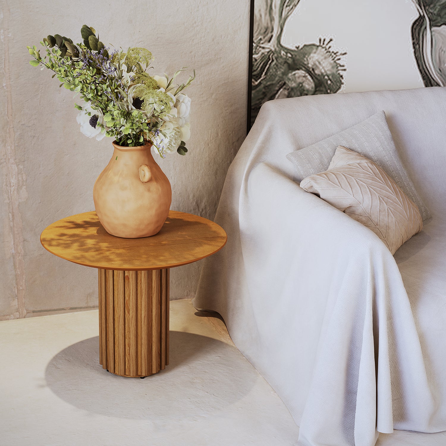 Mesa Auxiliar  Vera Natural 55X43X55