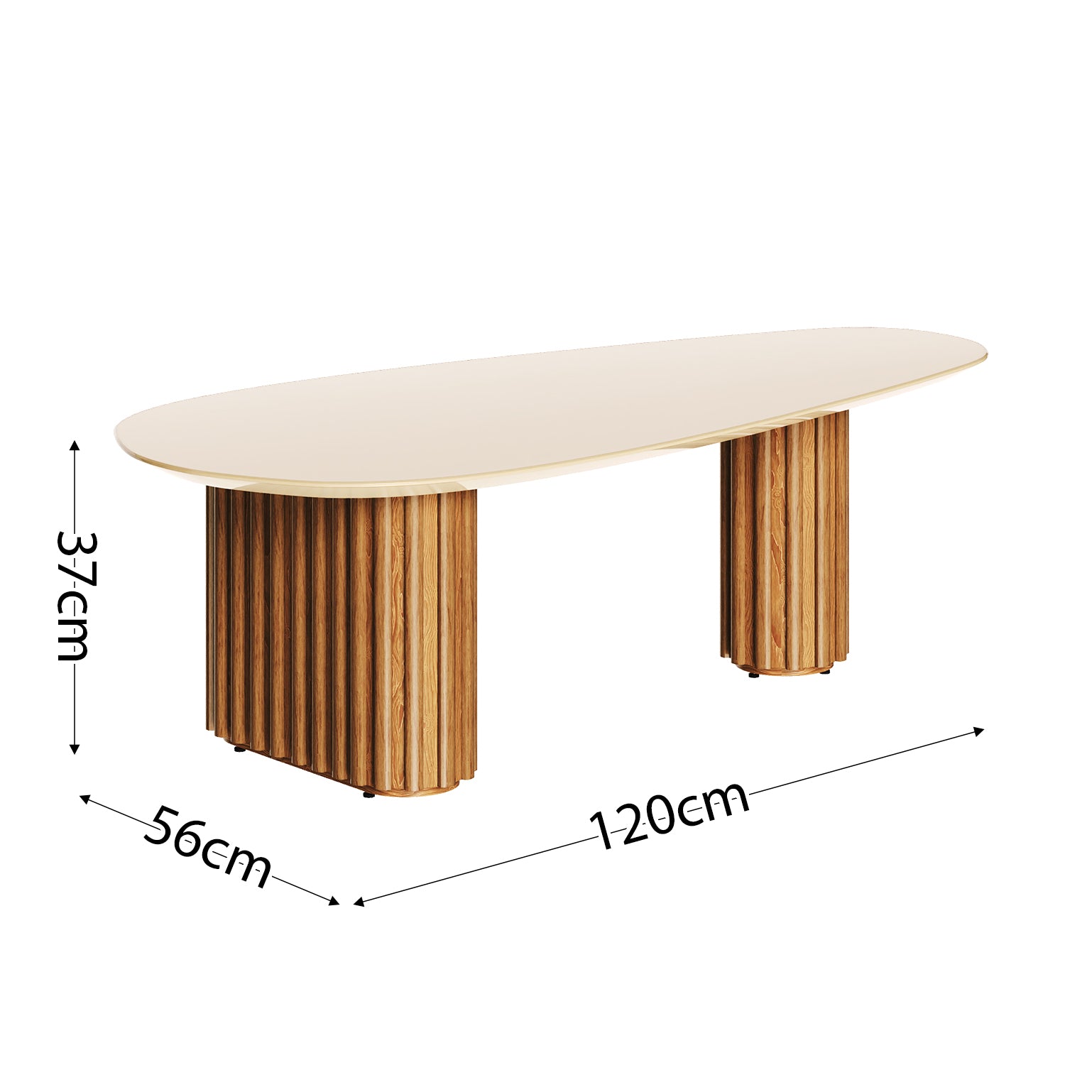 Mesa Centro Vera Natural, Off White 120X37X56