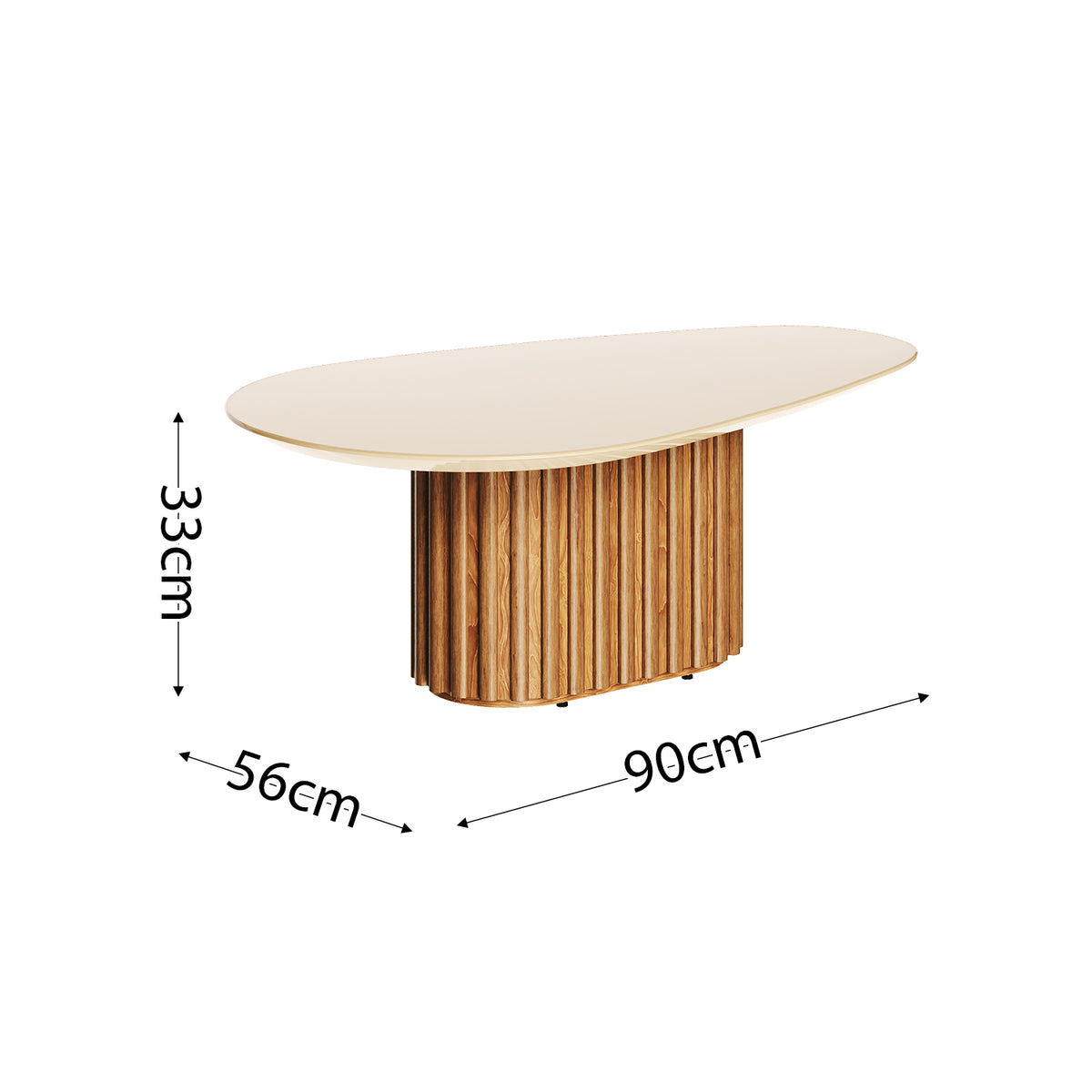 Mesa Centro  Vera Natural, Off White 90X33X56