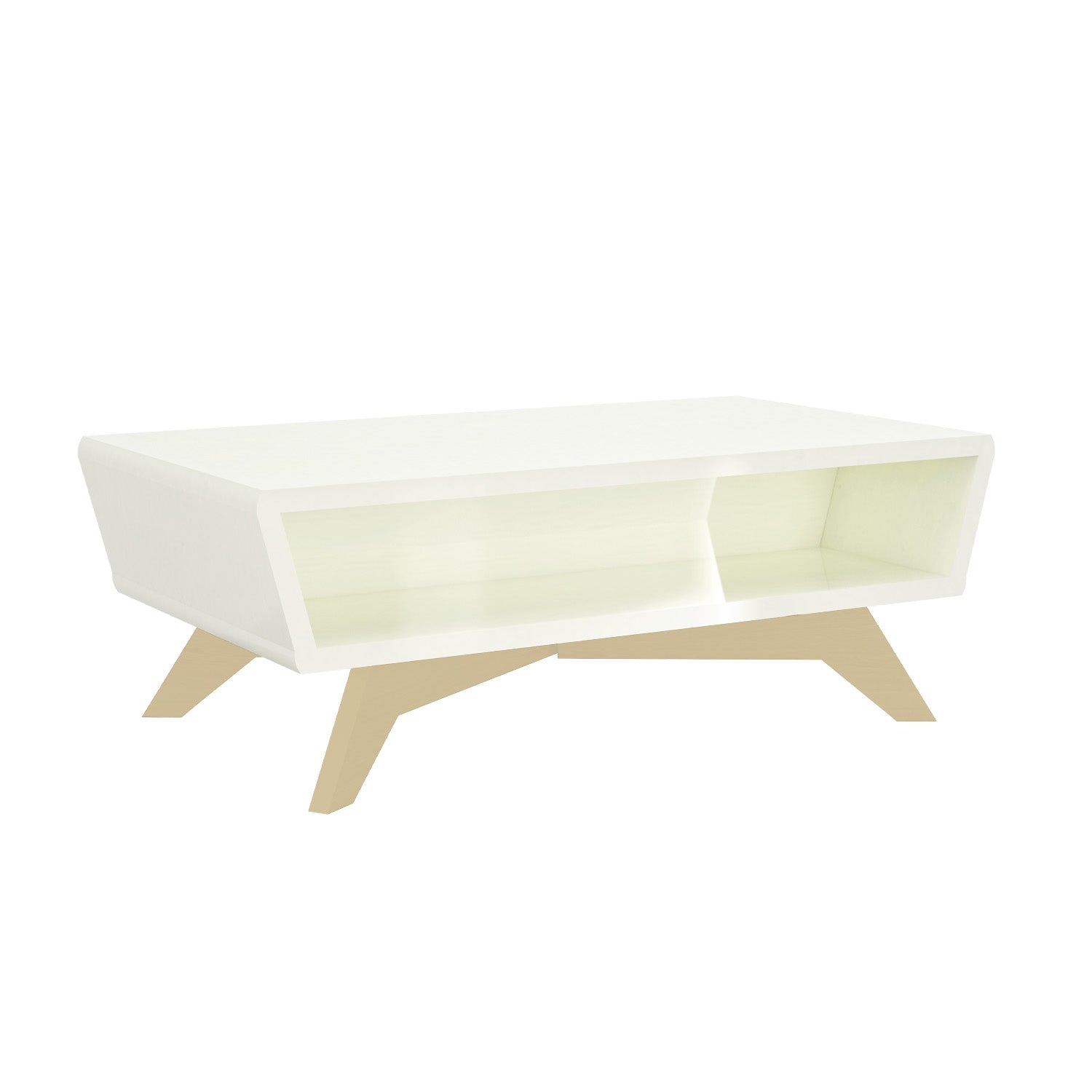 Mesa de Centro Ari 36X100X55 Off White, Champaña