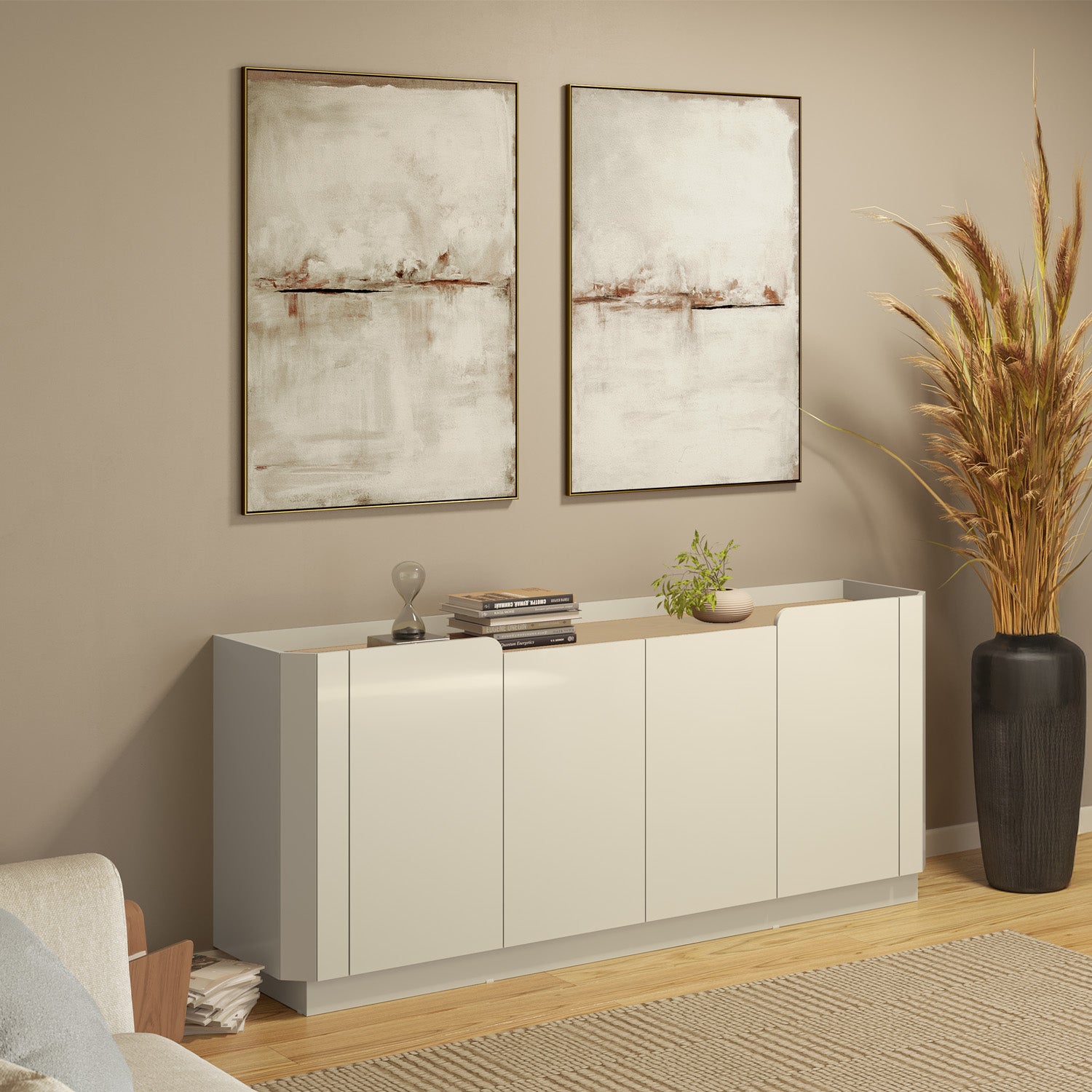 Bifé Adria Off White, Champaña 180X78X40