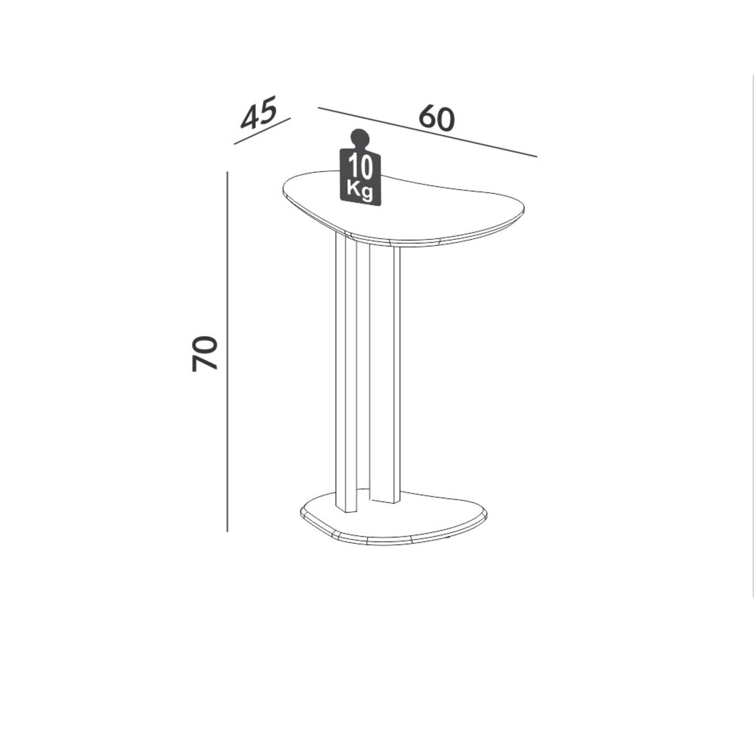 Mesa Auxiliar Ibis 70X60X45 Off White, Natural