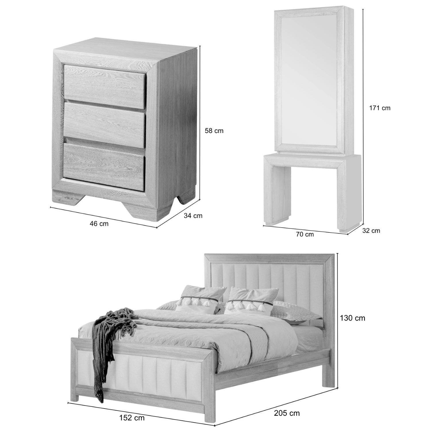 Alcoba Doble Marbella Eurolino Marfil, Natural