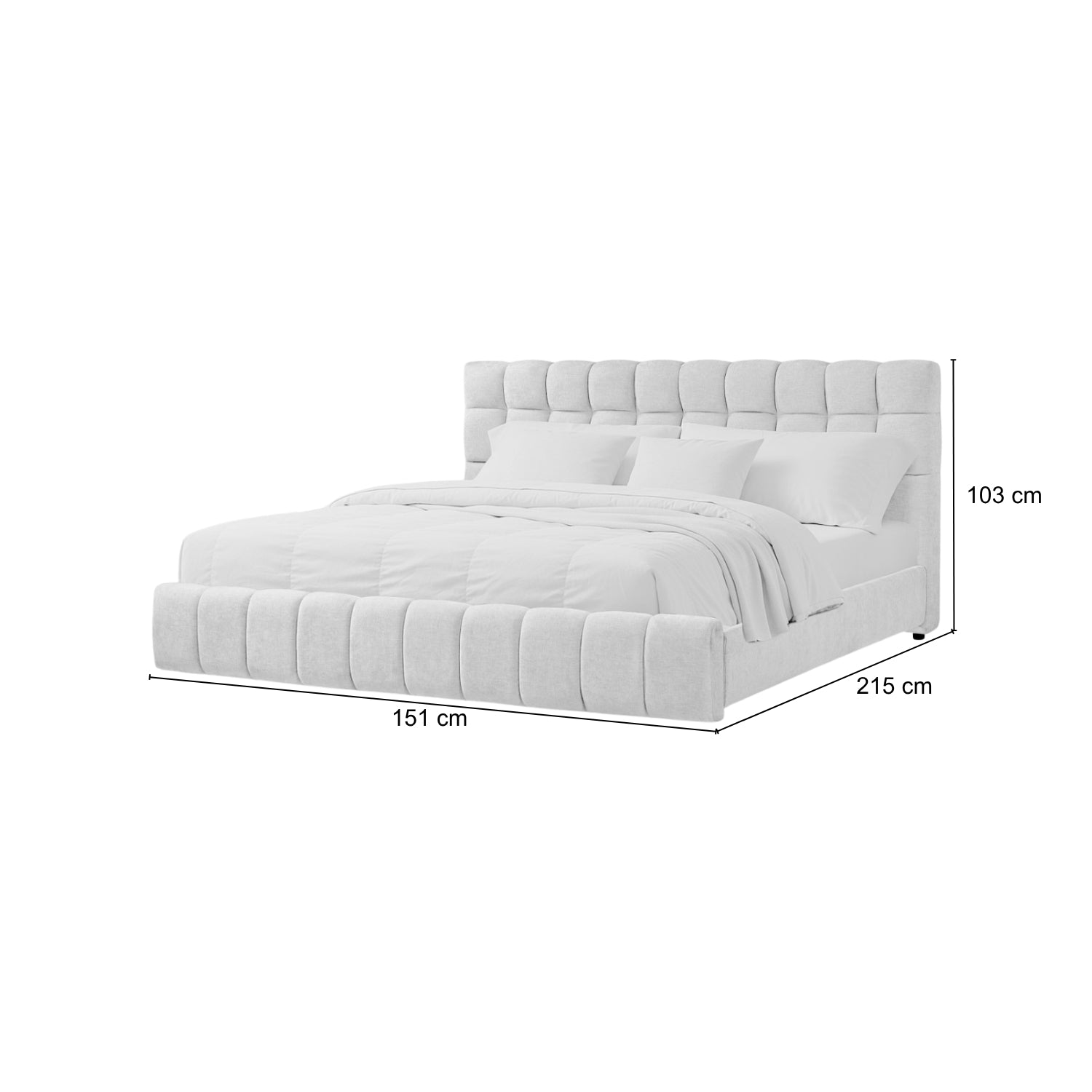 Cama Doble Oklam Microfibra Touch Almendra