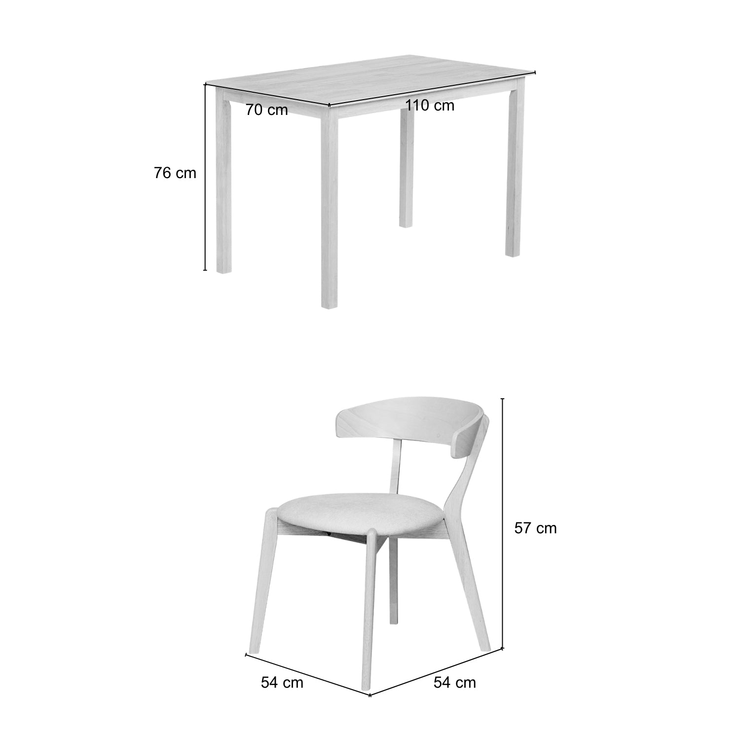 Comedor 4 Puestos Zurich Natural, Beige