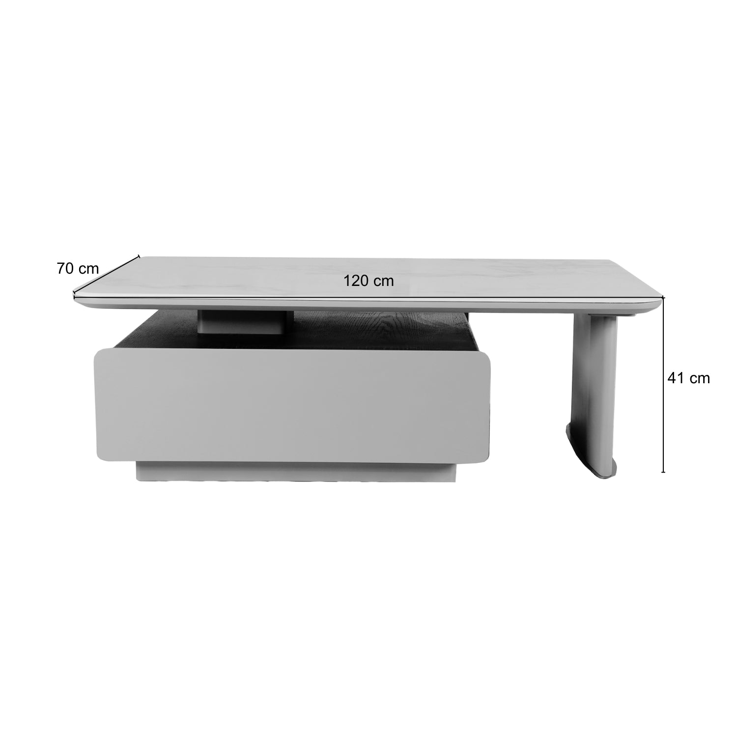 Mesa De Centro Olimpo Marmolizada Blanca