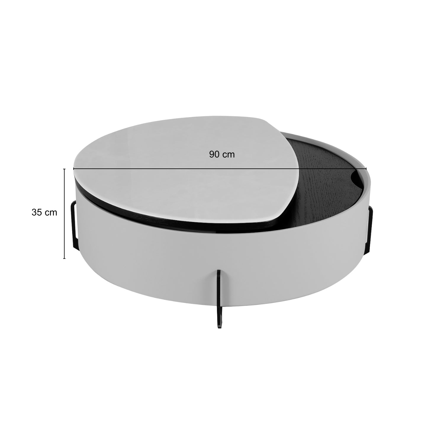 Mesa De Centro Moscu Marmolizada Blanca